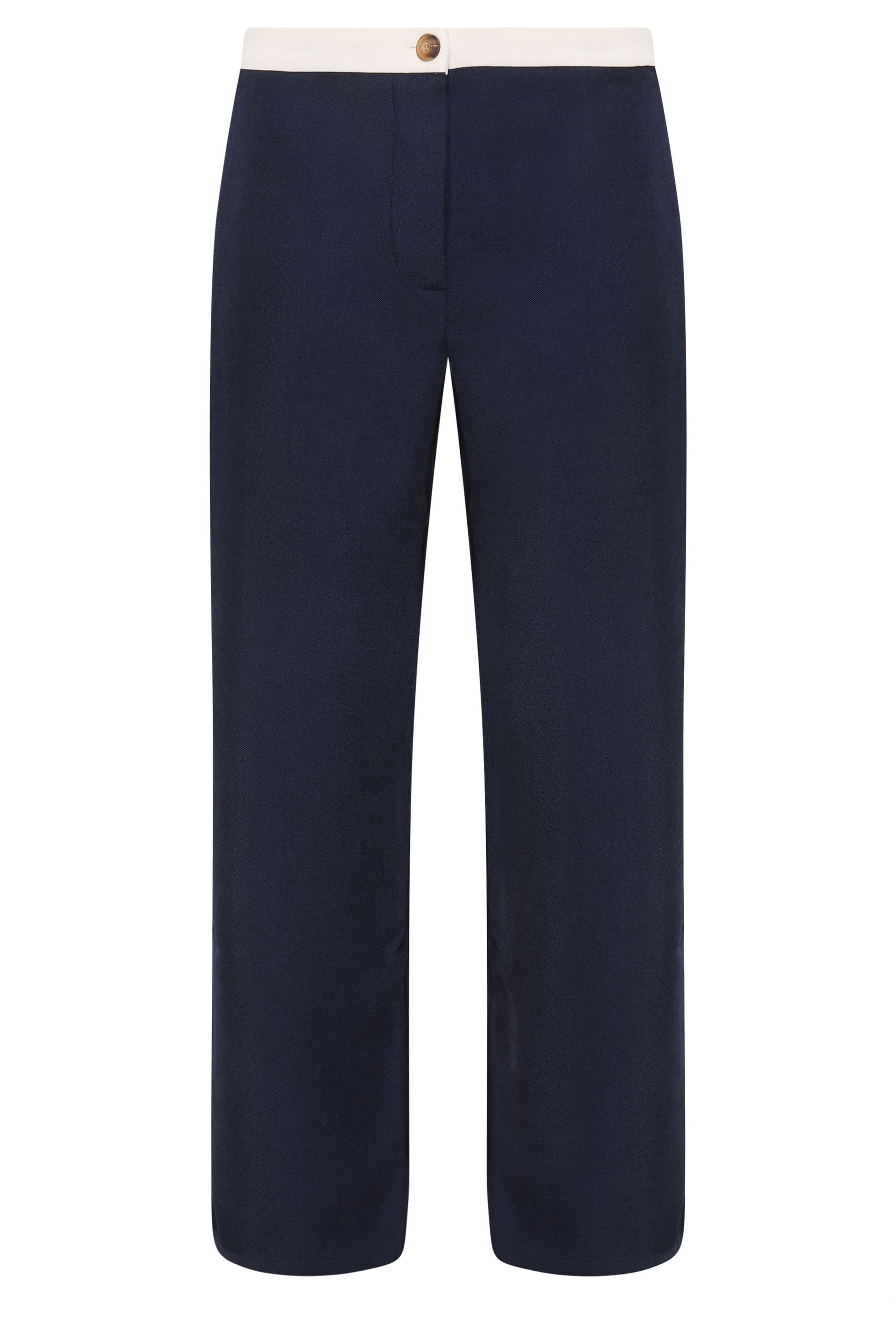 PixieGirl Petite Blue Button Detail Wide Leg Trousers | PixieGirl  6