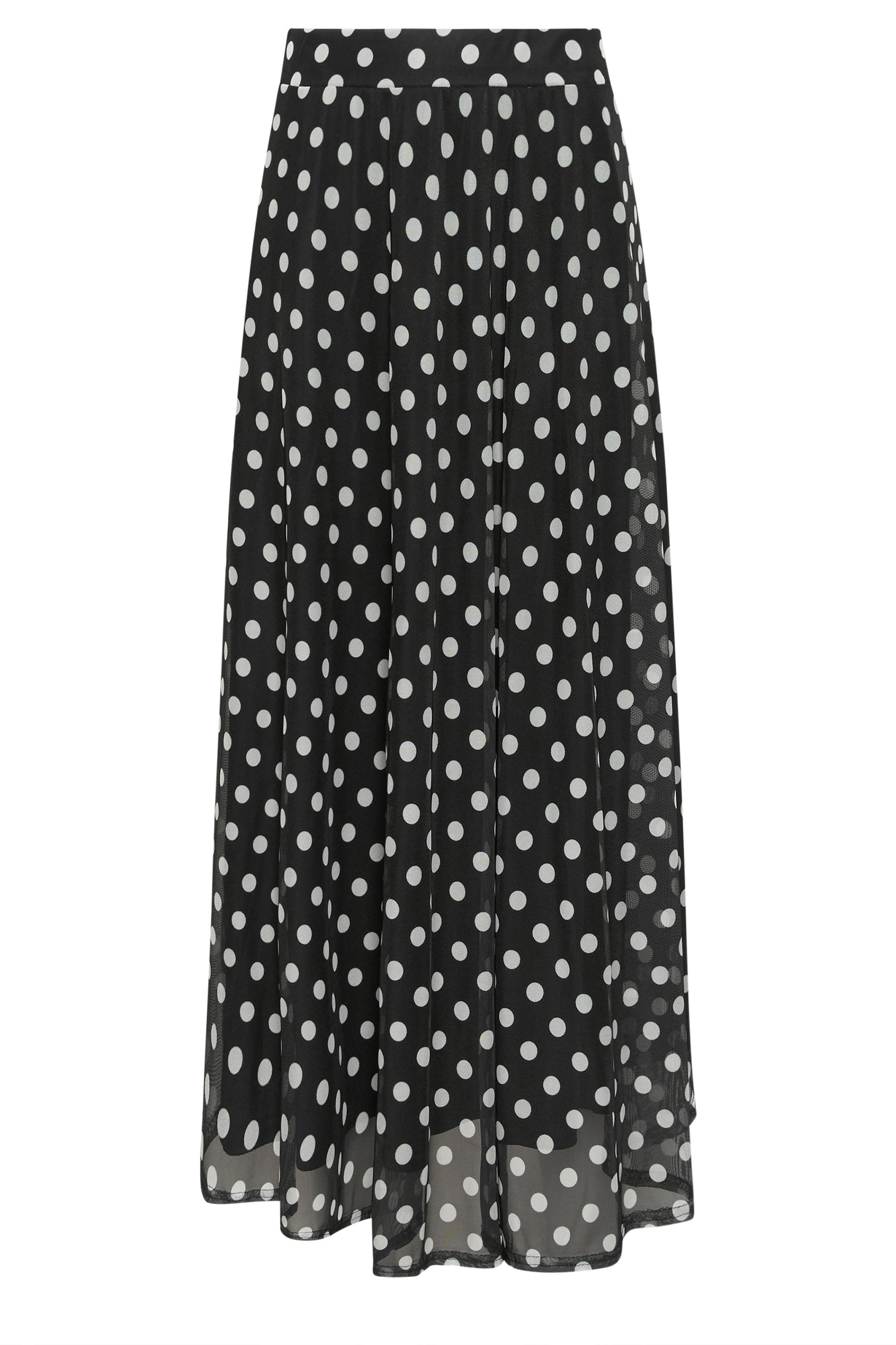 LTS Tall Women's Black Polka Dot Mesh Midi Skirt | Long Tall Sally 5