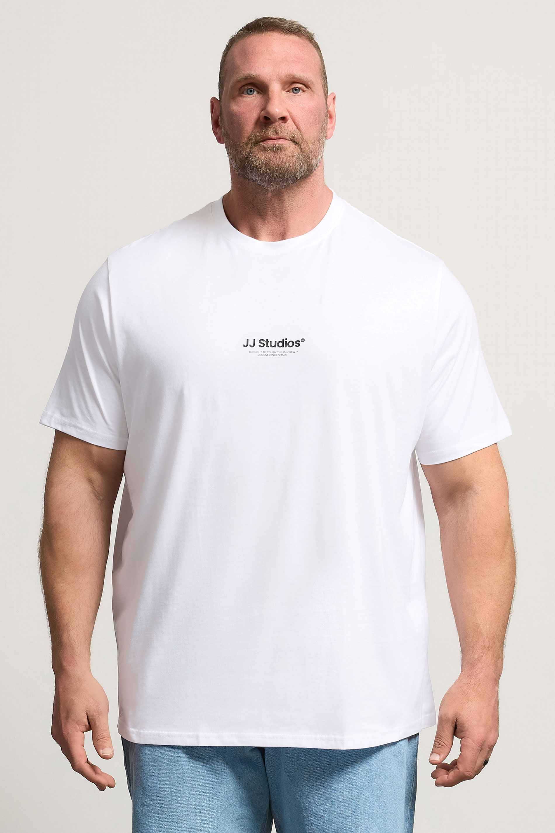 JACK & JONES Big & Tall White Crewneck T-Shirt | BadRhino 3