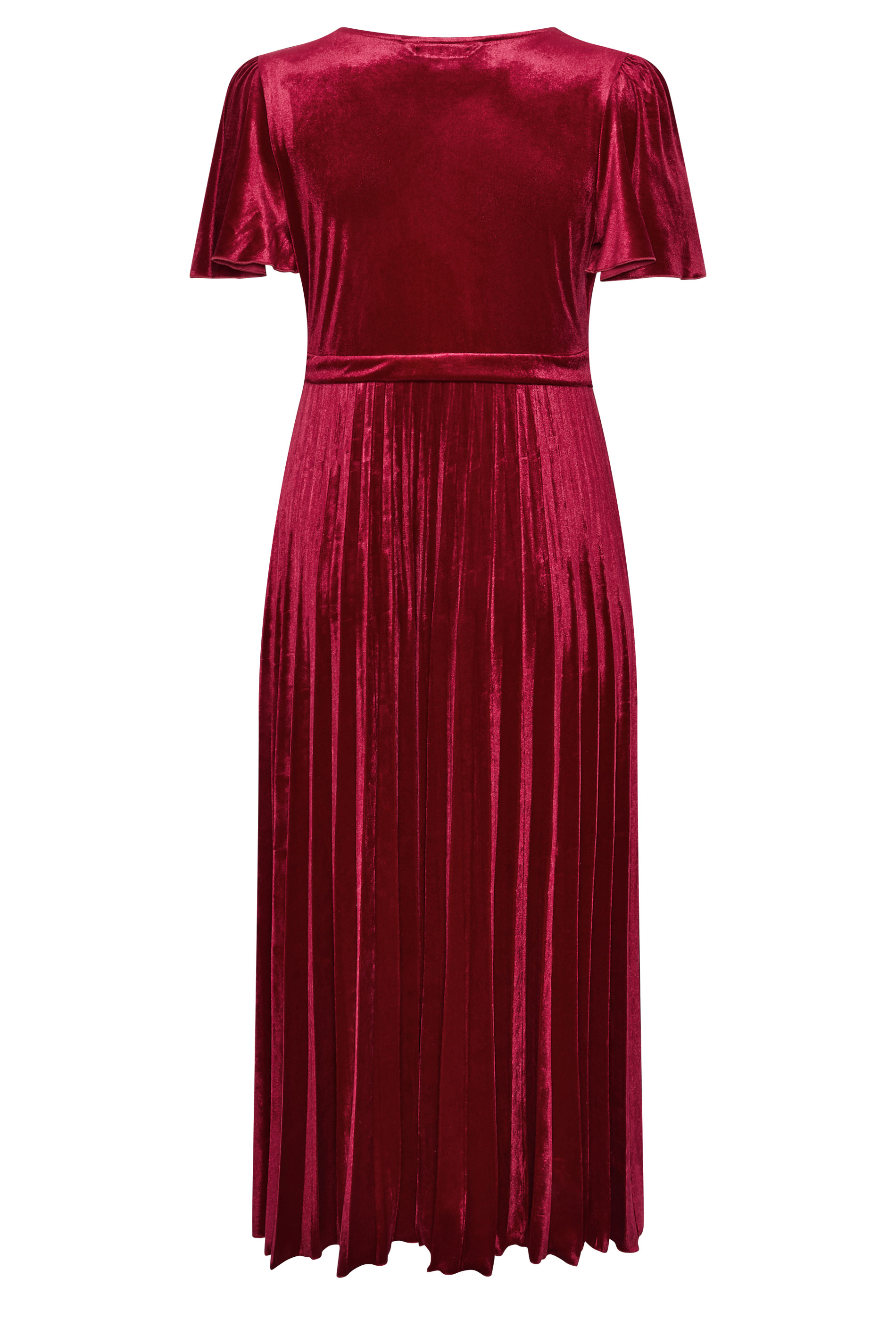 Yours London Women's Plus Size Wine Red Velvet Knot Front Dress Size 20