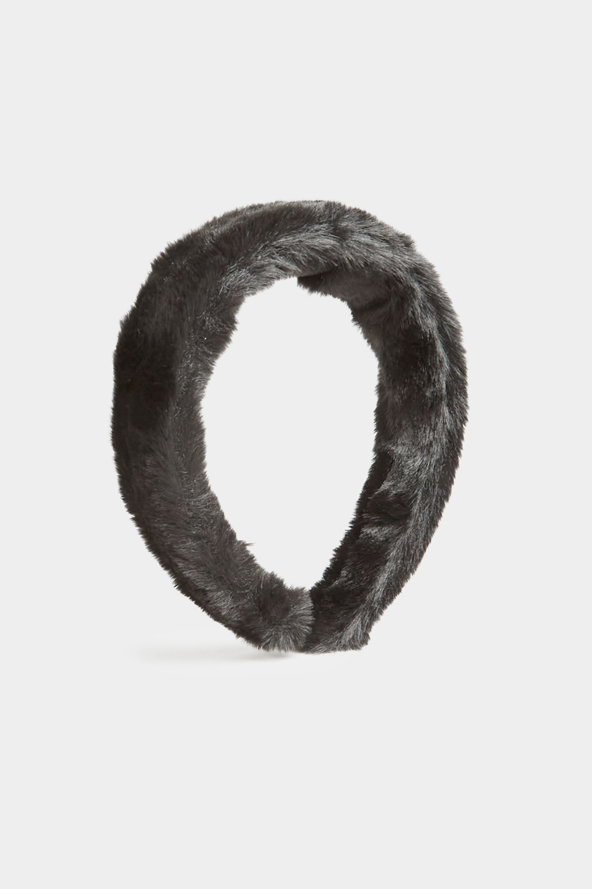 Black Faux Fur Headband 1