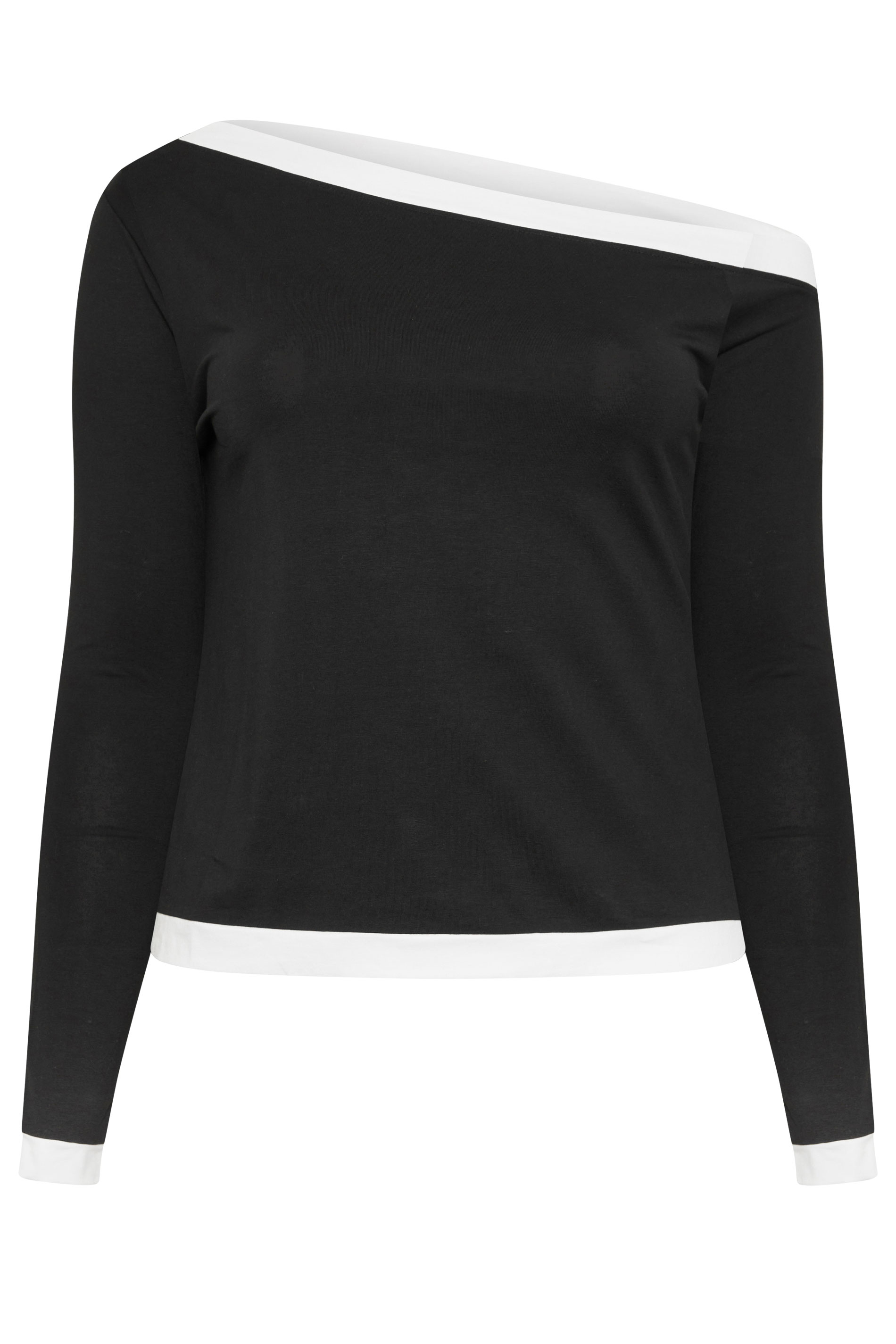 LIMITED COLLECTION Plus Size Black Contrast Off Shoulder Top | Yours Clothing 5