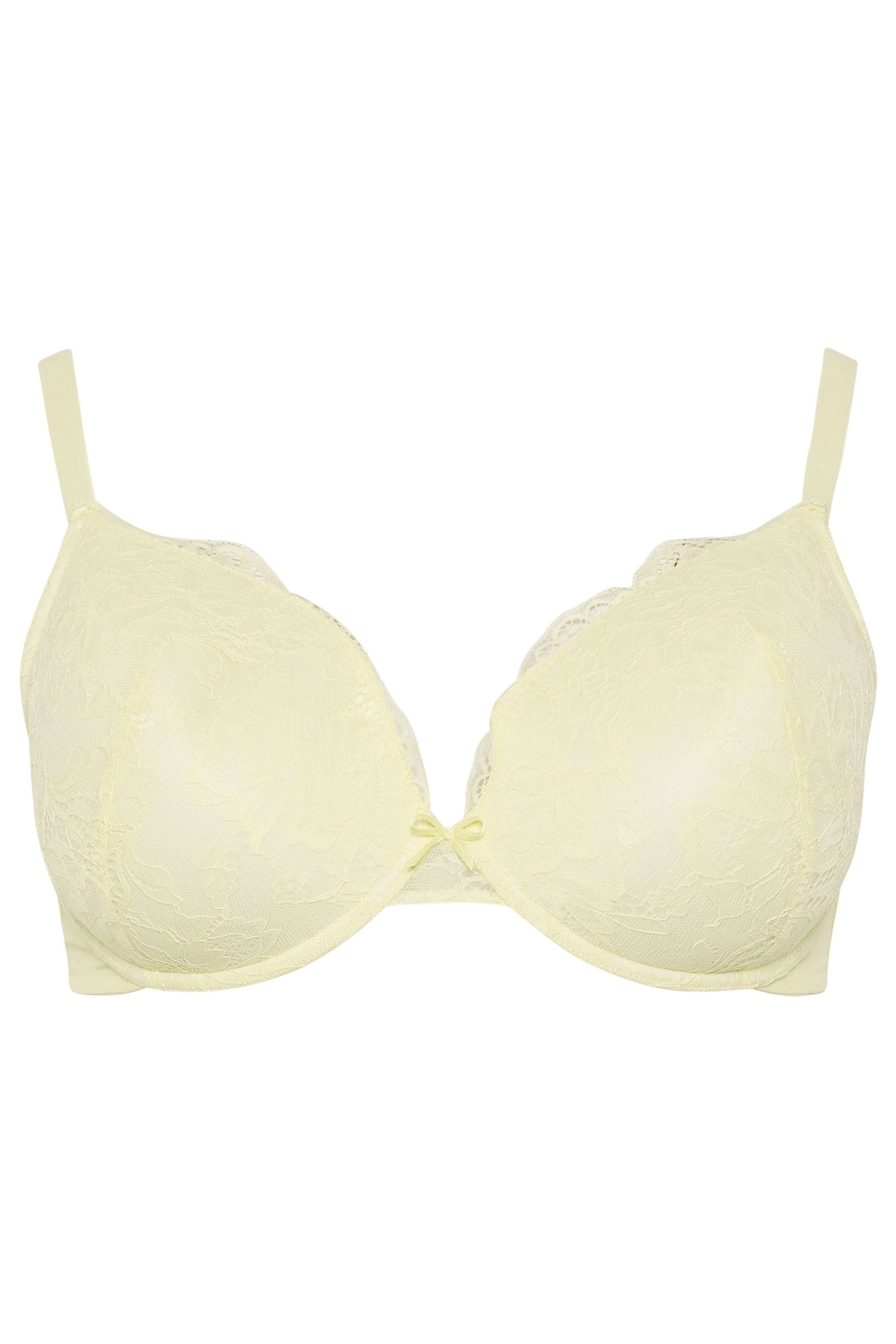 YOURSET 2 PACK Plus Size Yellow Lace T-Shirt Bras | Yours Clothing 9