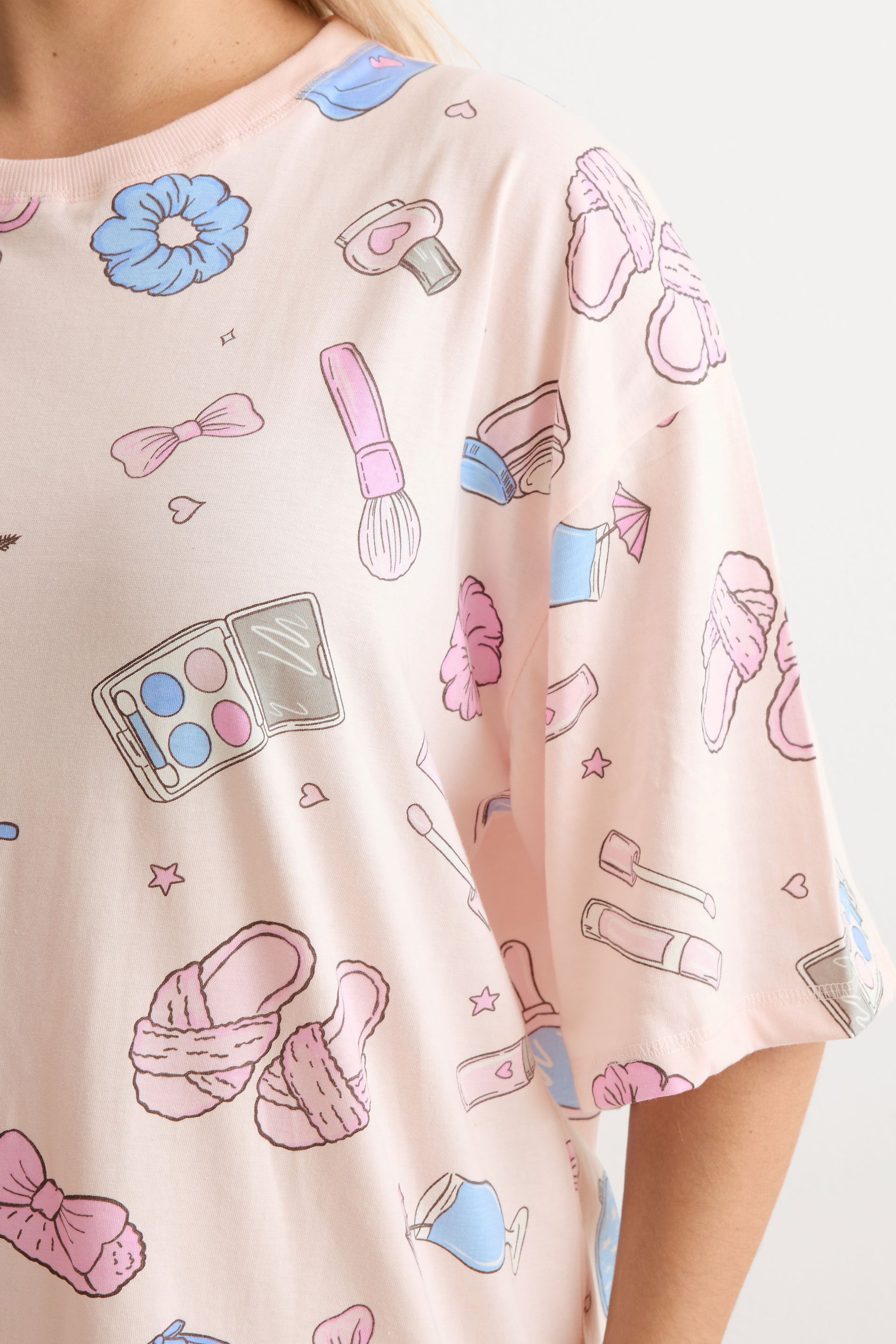 YOURS Plus Size Pink Girly Print T-Shirt Nightdress | Yours Clothing 4