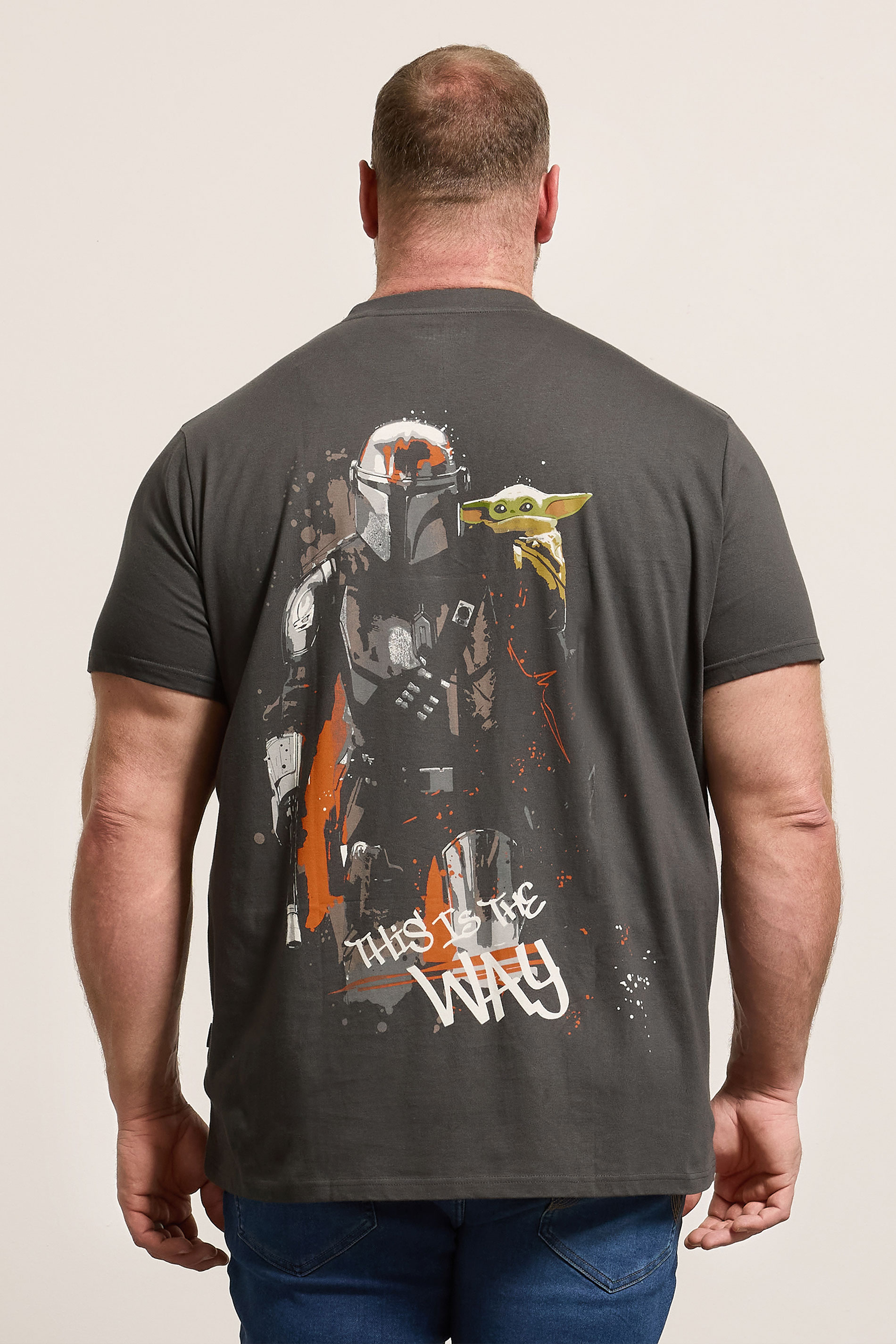 BadRhino Big & Tall Grey Mandalorian & Grogu Graphic T-Shirt | BadRhino 2