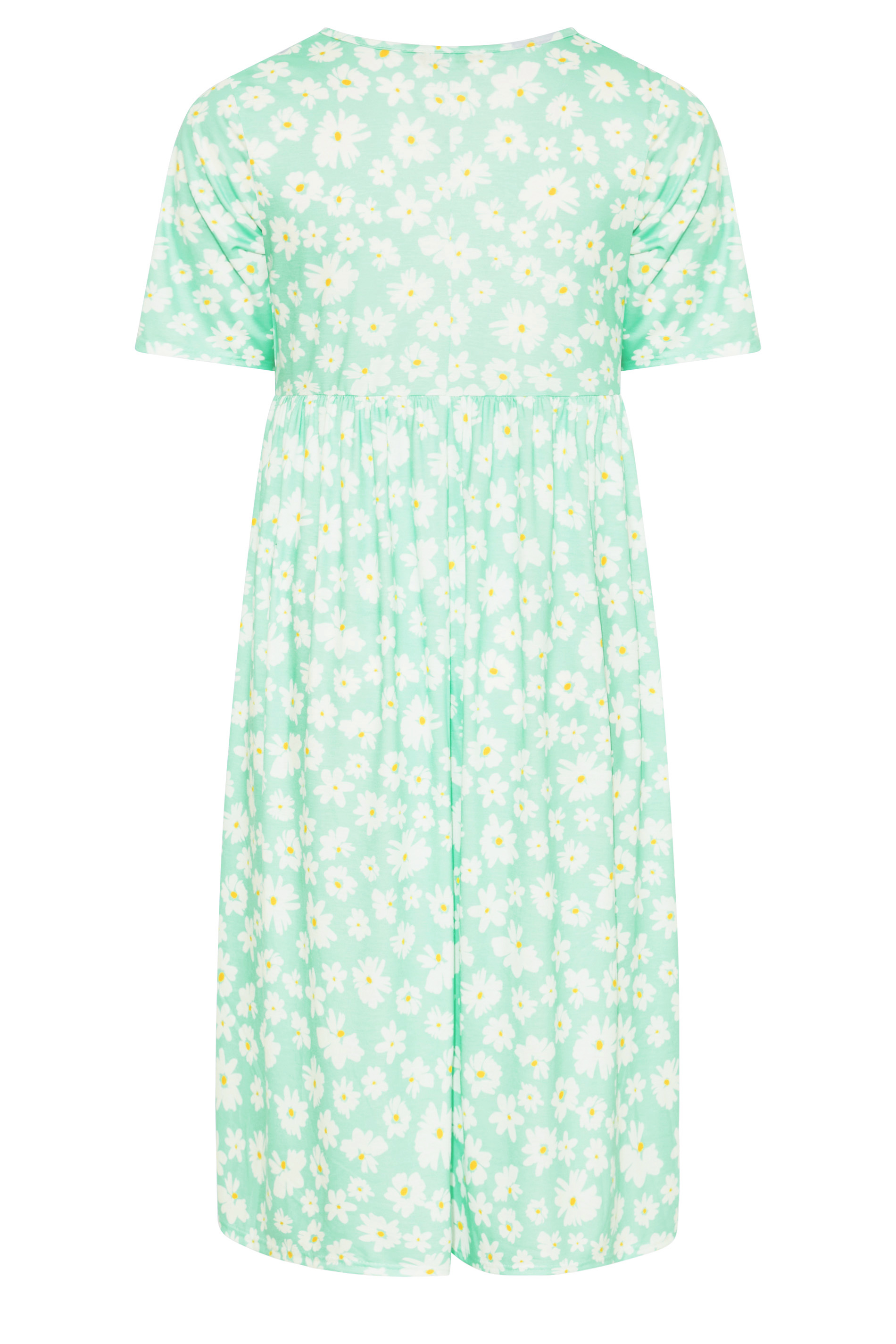 Robes Grande Taille Grande taille  Robes Smocké | LIMITED COLLECTION Curve Mint Green Floral Smock Dress - BC49458