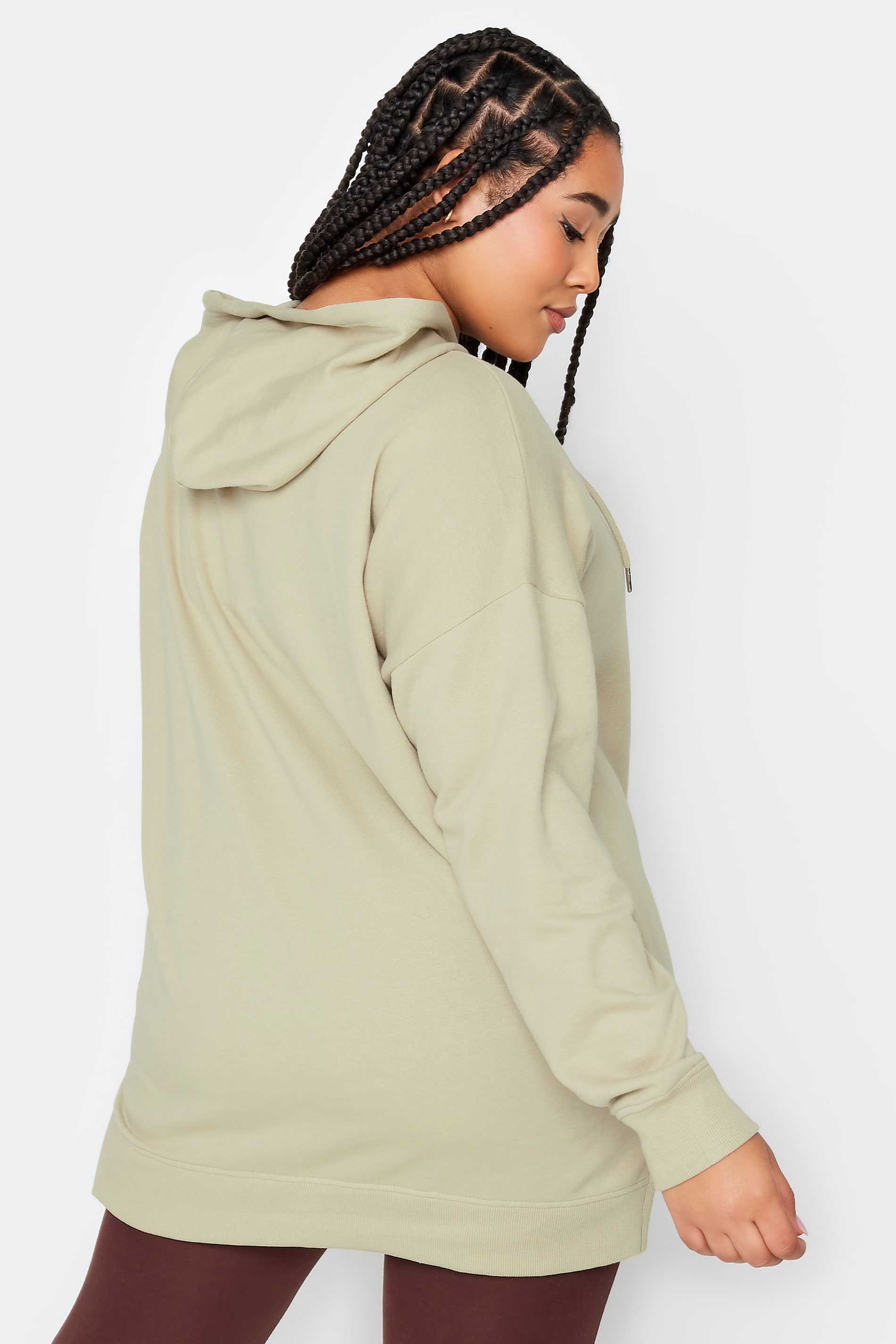 YOURS Plus Size Cream Overhead Hoodie | Yours Clothing 3