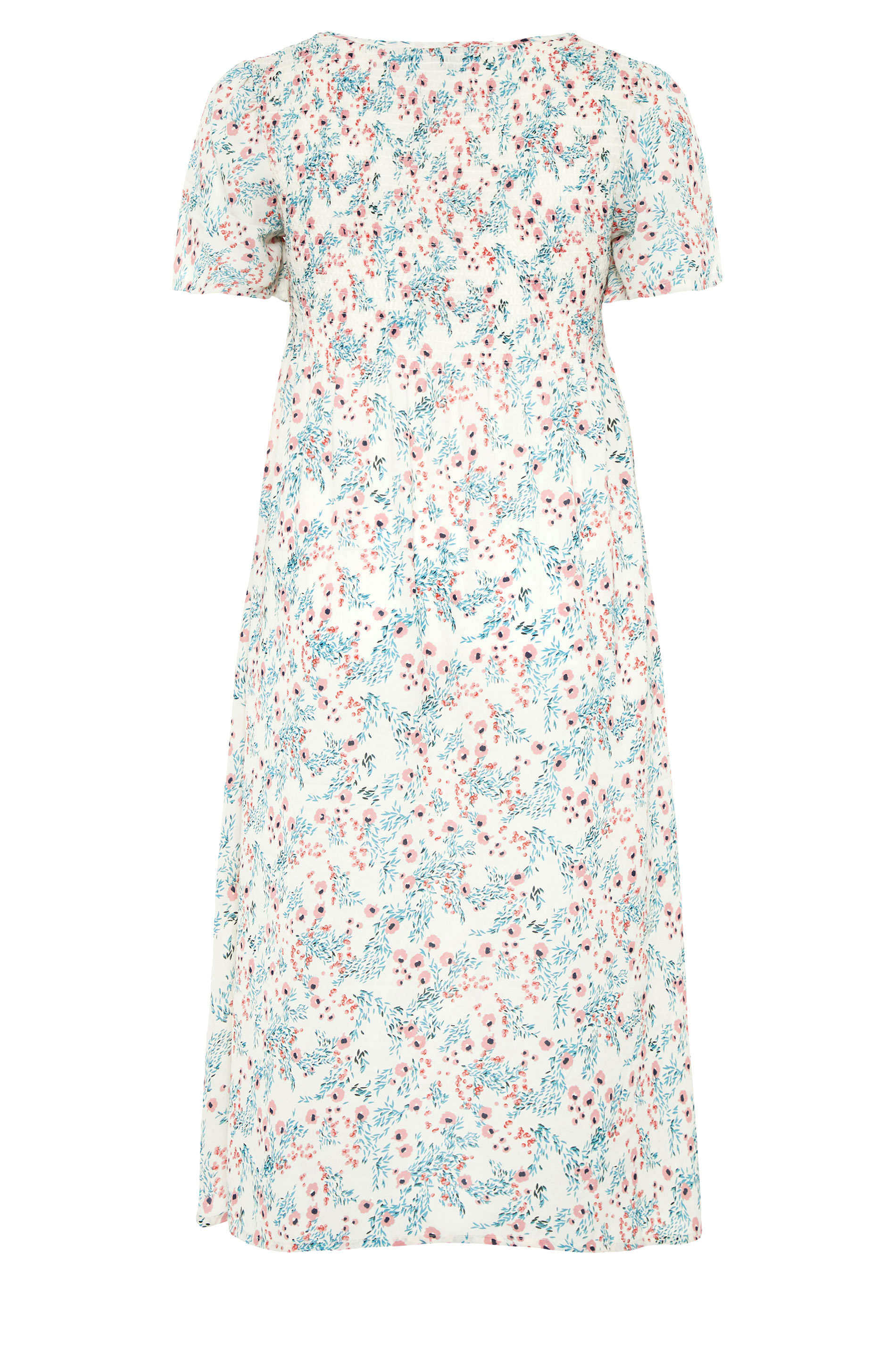 LIMITED COLLECTION White Floral Shirred Maxi Dress | Yours Clothing