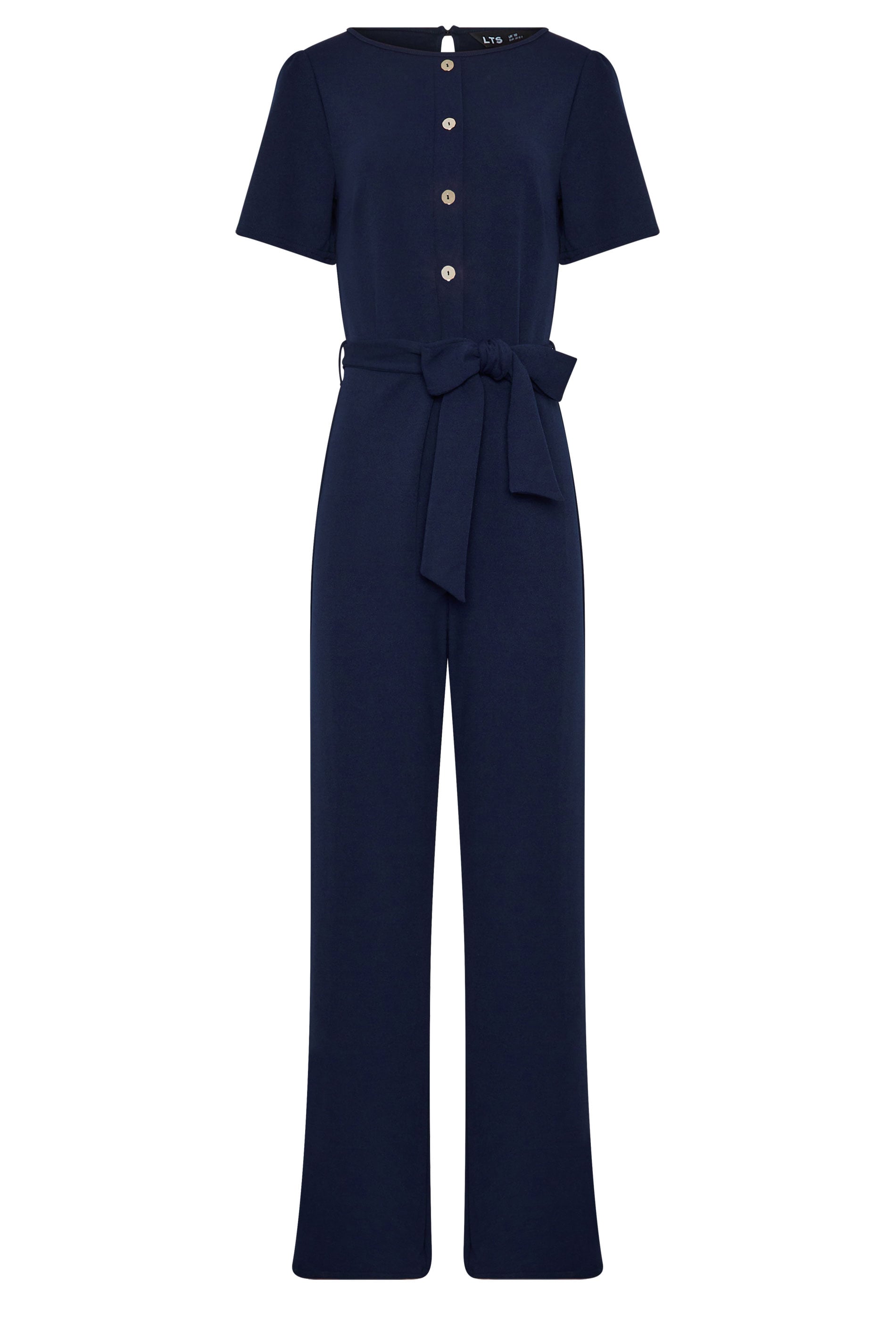 LTS Tall Women's Navy Blue Scuba Button Front Jumpsuit | Long Tall Sally 5