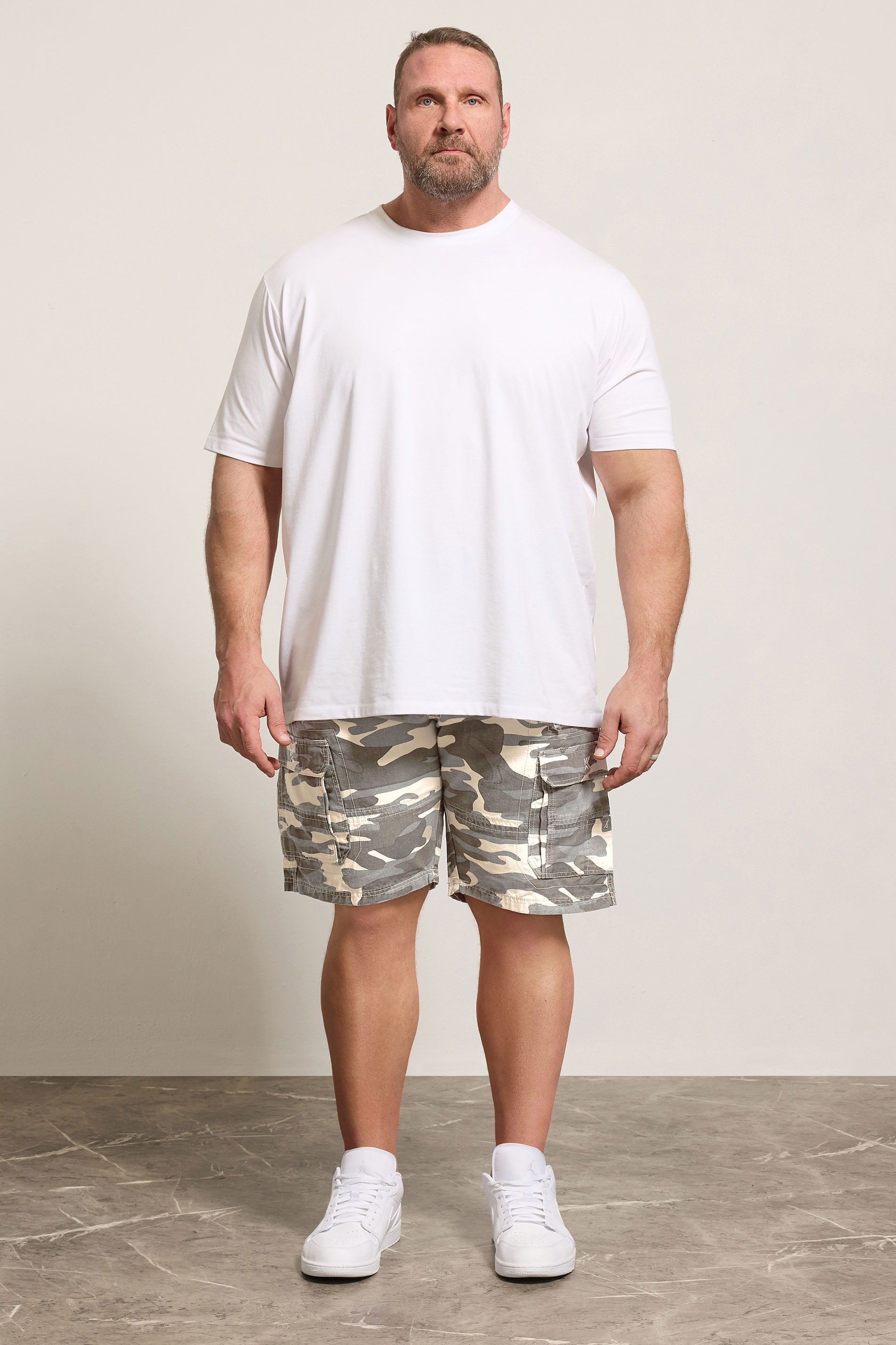 KAM Charcoal Grey Camo Cargo Shorts | BadRhino 1