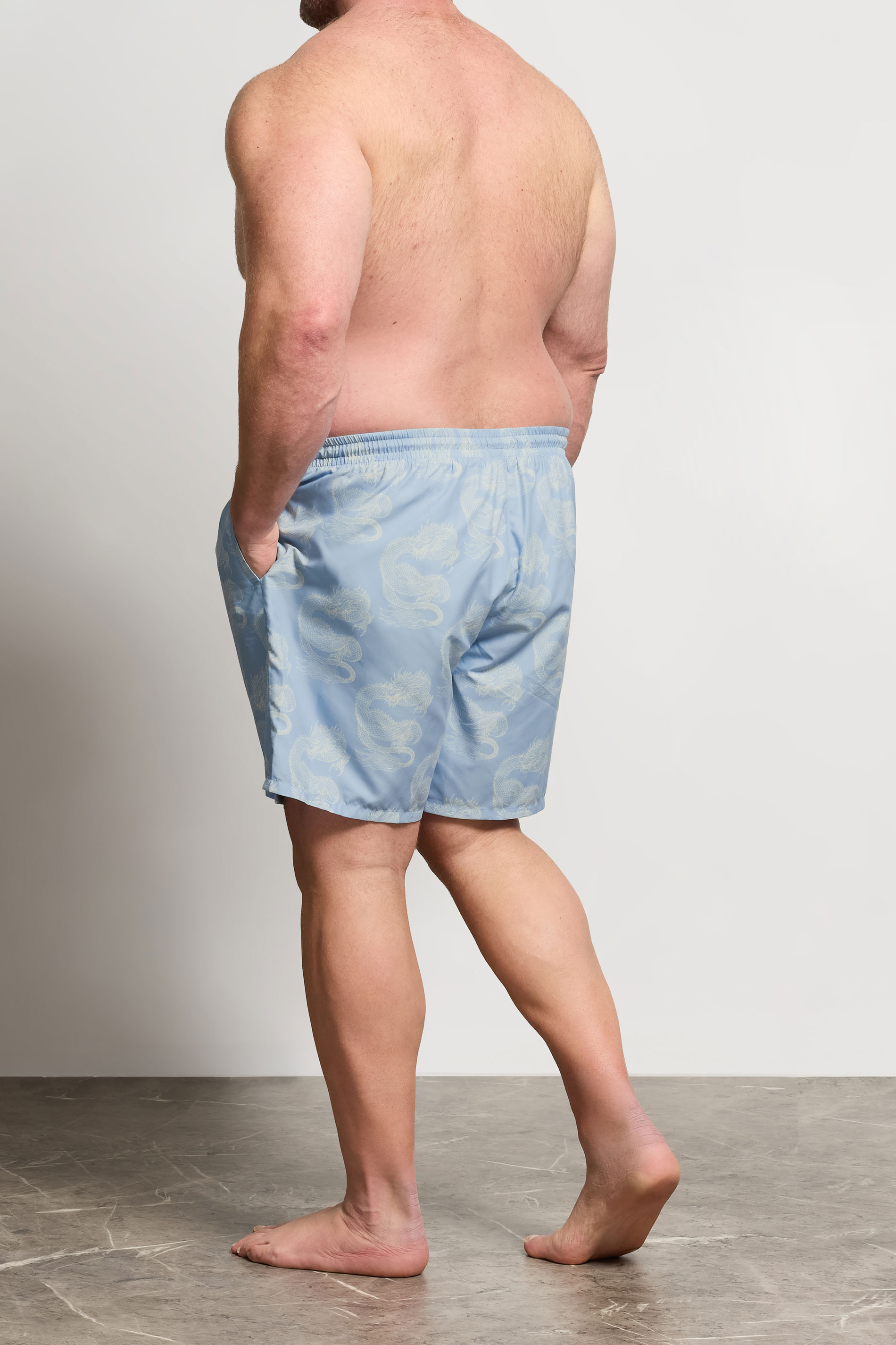 BadRhino Big & Tall Blue Dragon Print Swim Shorts 5