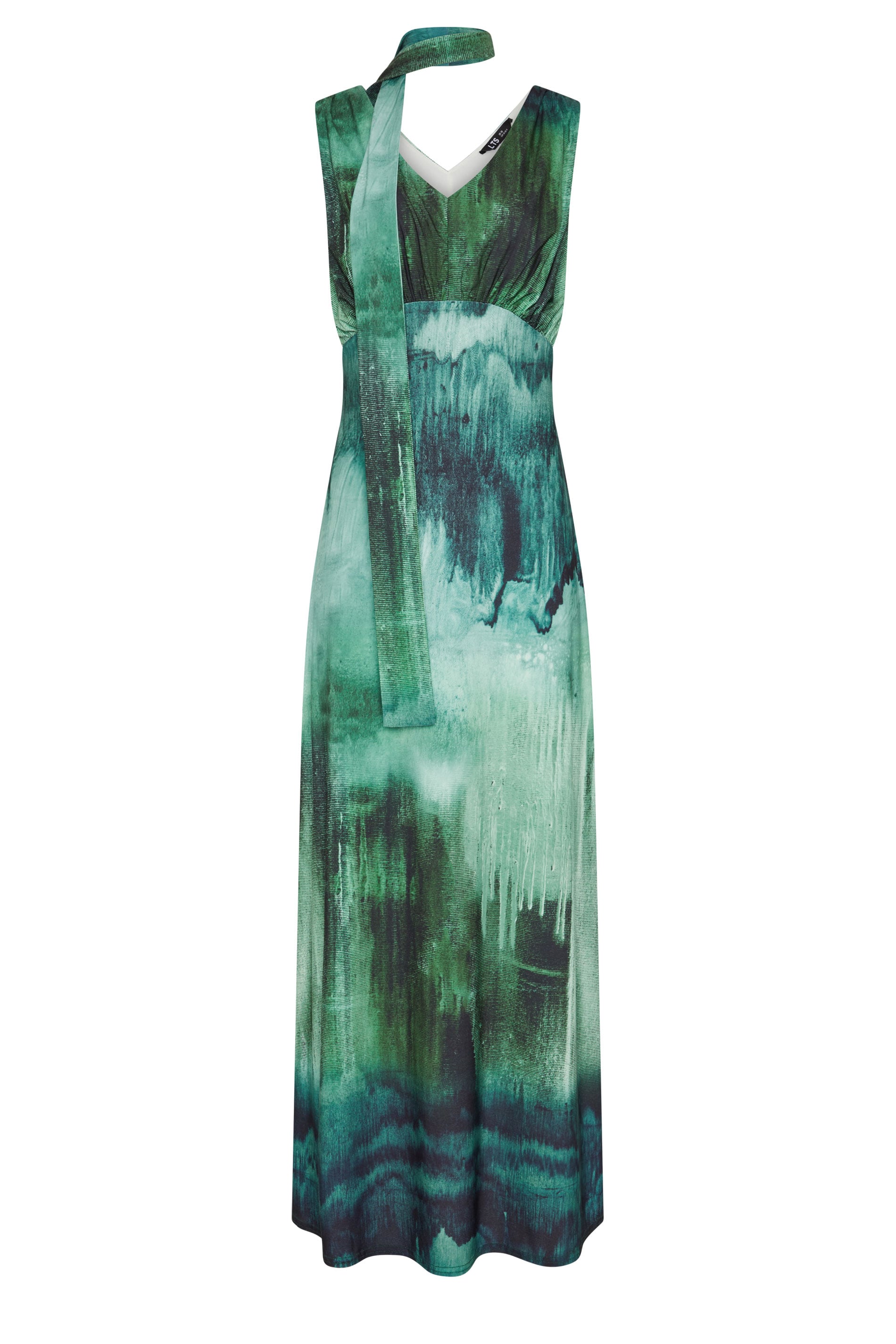 LTS Tall Women's  Teal Green Abstract Scarf Detail Maxi Dress | Long Tall Sally 5