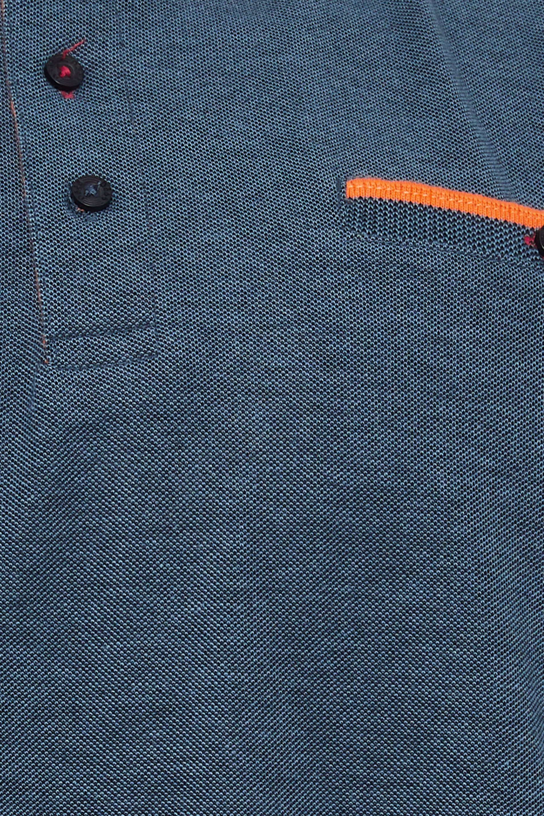 D555 Big & Tall Teal Blue Jacquard Polo Shirt | BadRhino 5