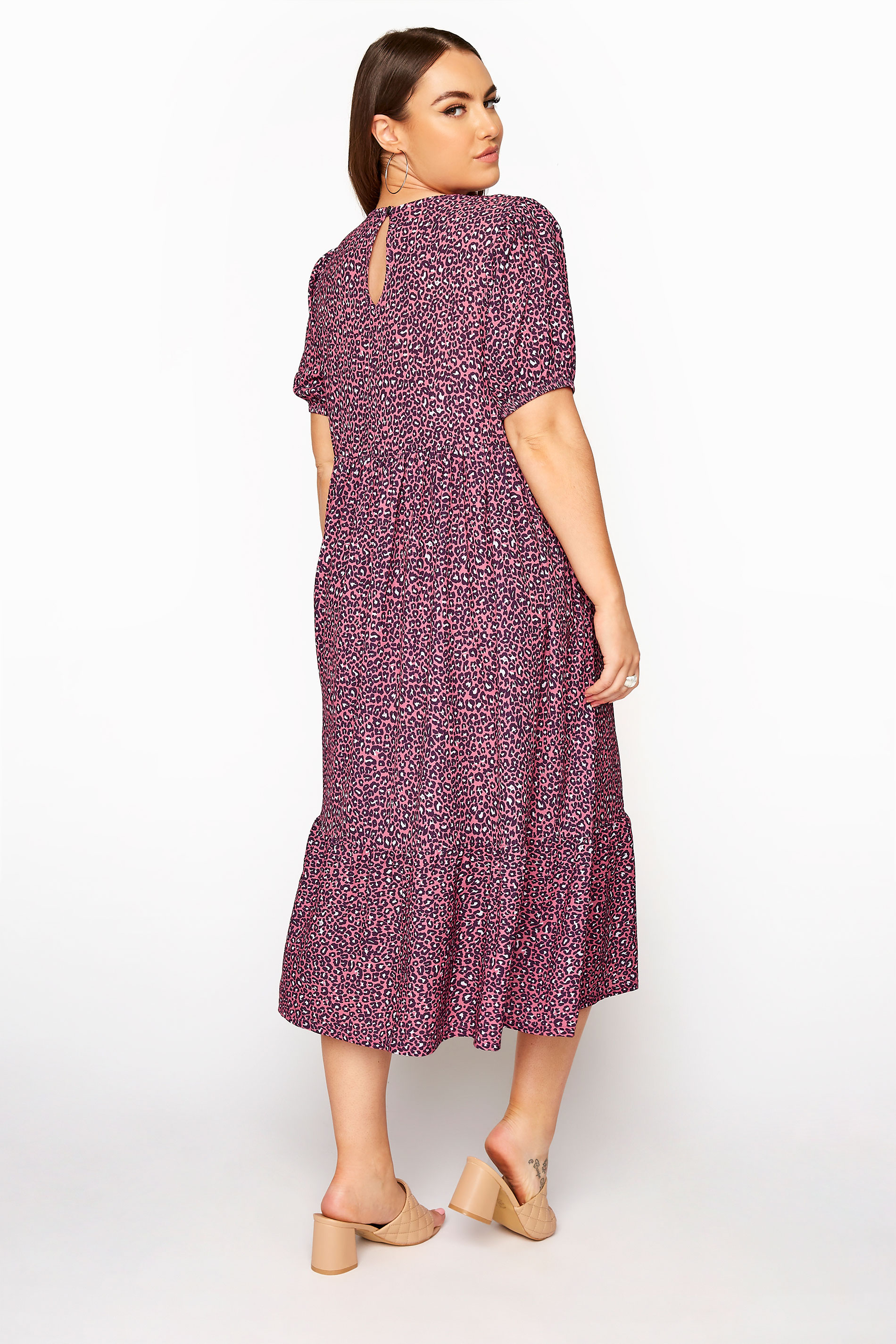 YOURS LONDON Mulberry Pink Animal Print Smock Dress | Yours Clothing 3