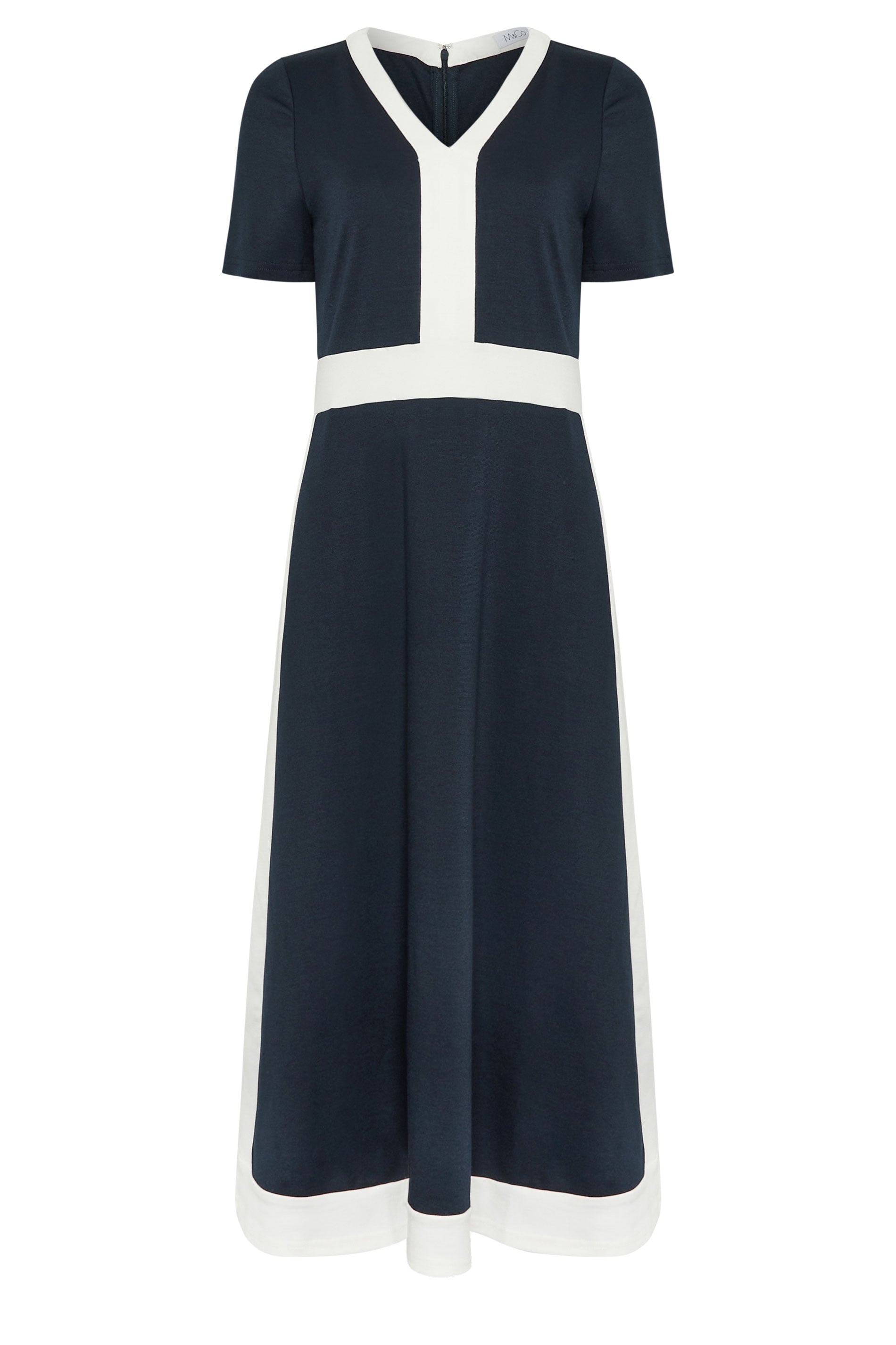 M&Co Navy Blue Colourblock Dress And Jacket Set | M&Co 7