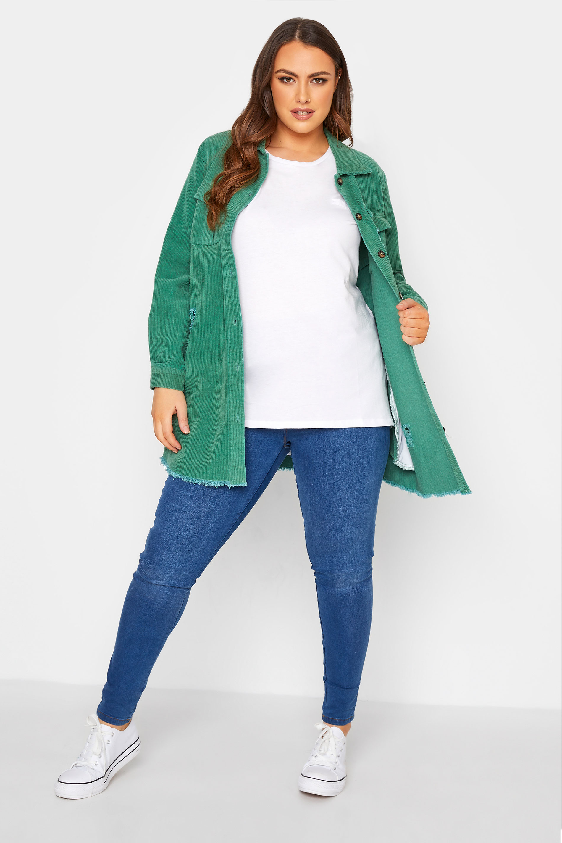 Grande taille  Tops Grande taille  Tops Casual | YOURS FOR GOOD - T-Shirt Blanc en Coton Mixte - UM28013