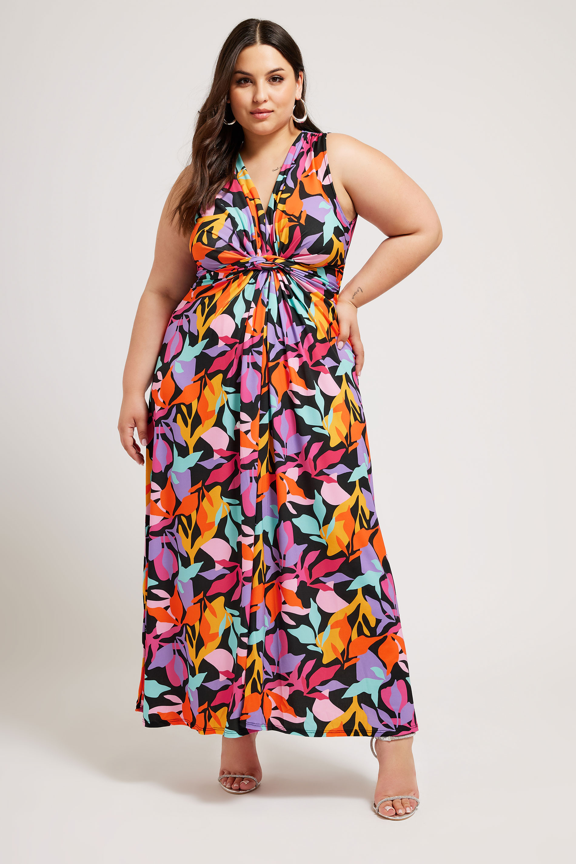 YOURS LONDON Plus Size Black Abstract Print Maxi Dress | Yours Clothing 2