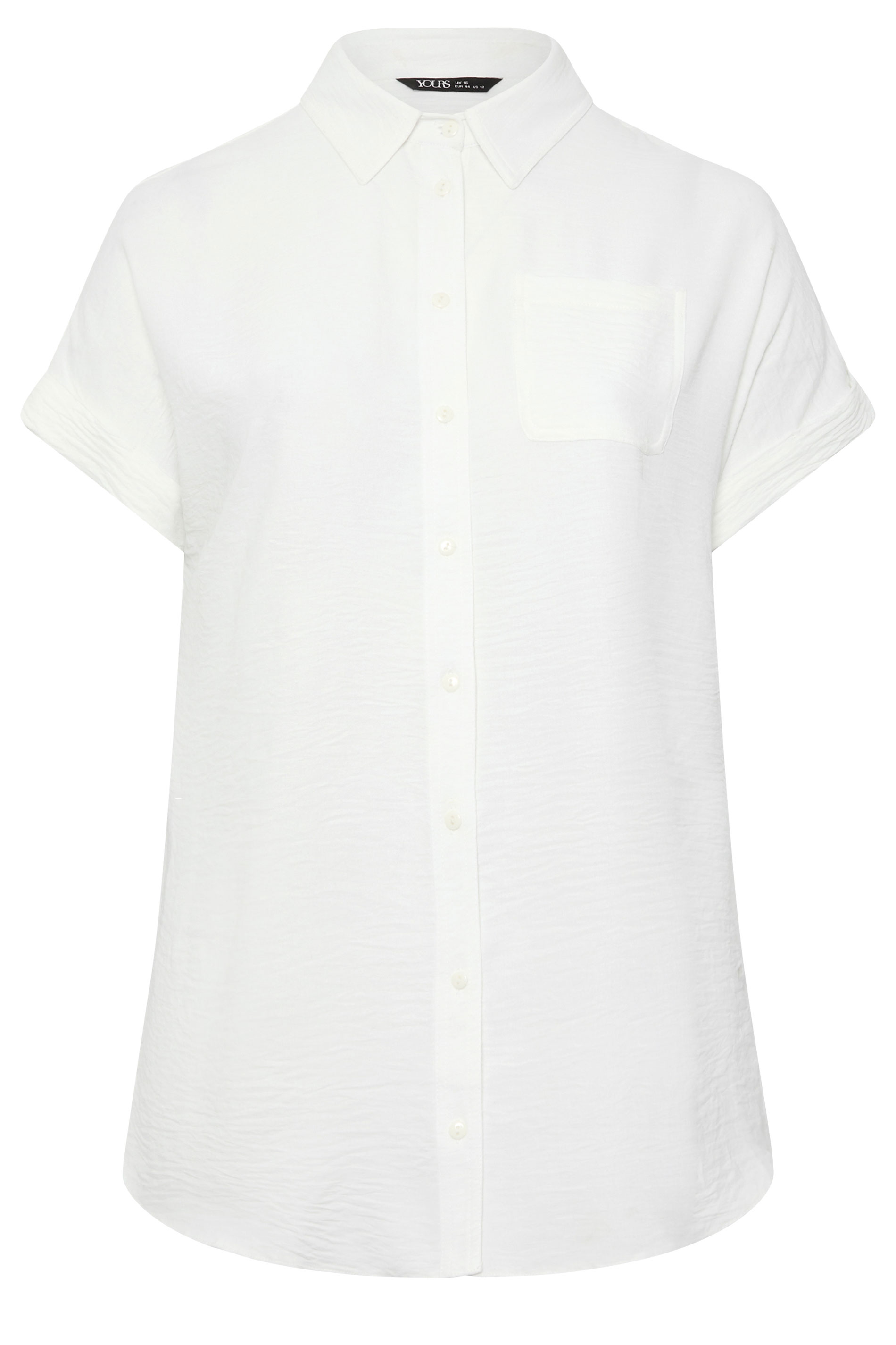 YOURS Plus Size White Grown On Sleeve Shirt | Yours Clothing 5