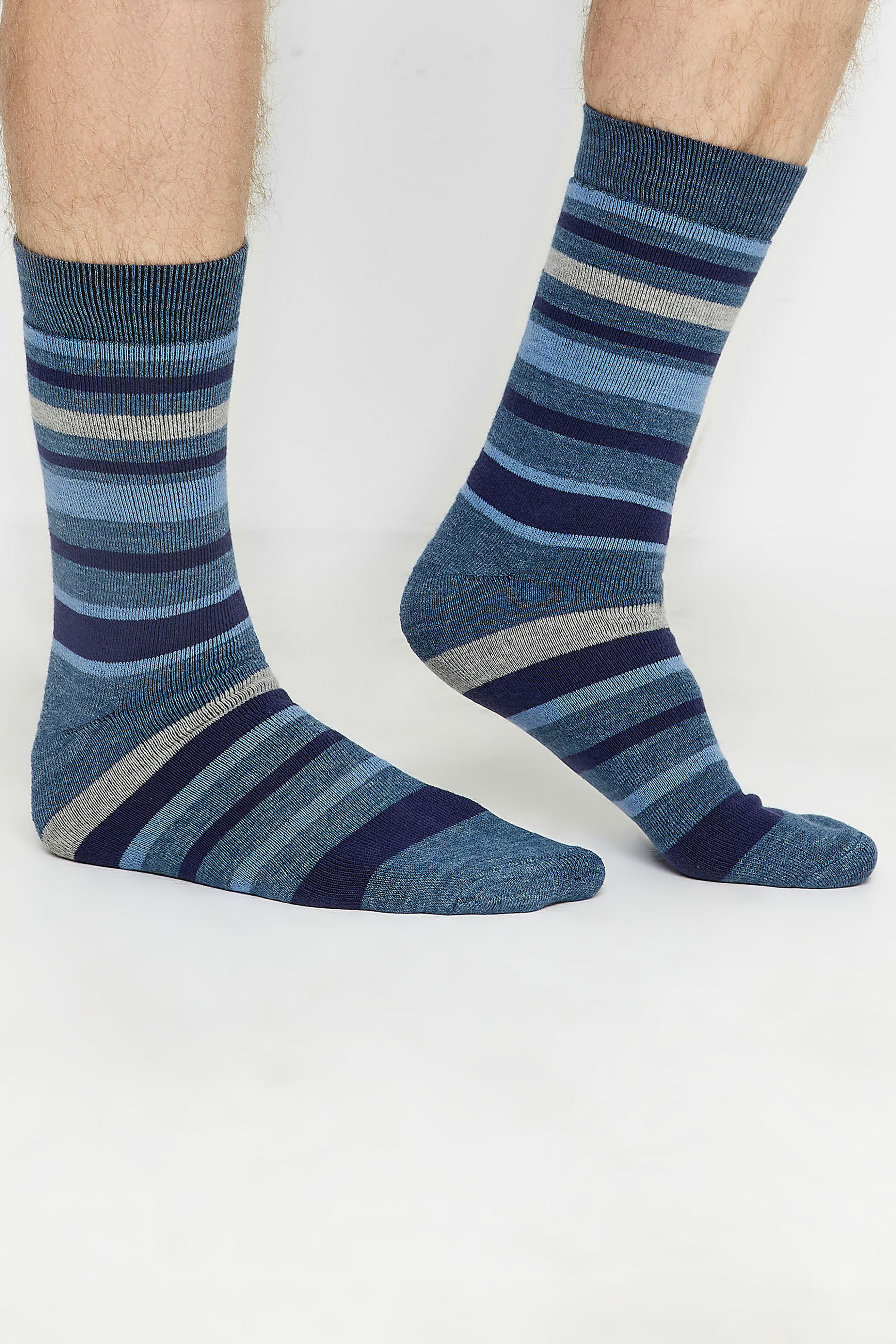 BadRhino Blue Striped 3 Pack Thermal Socks | BadRhino 2
