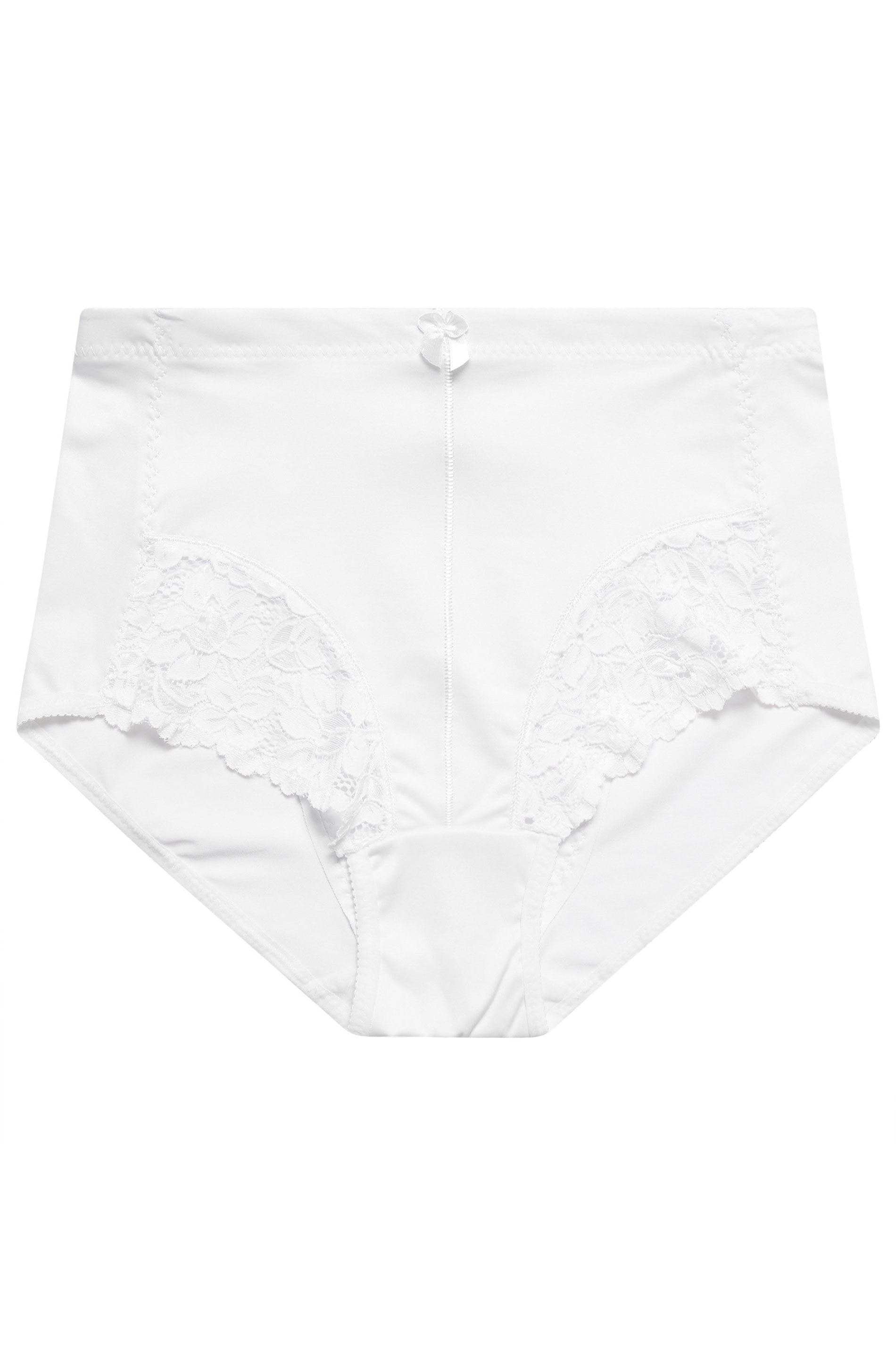 YOURS Curve White Lace High Waisted Light Control Briefs | Yours Clothing 2