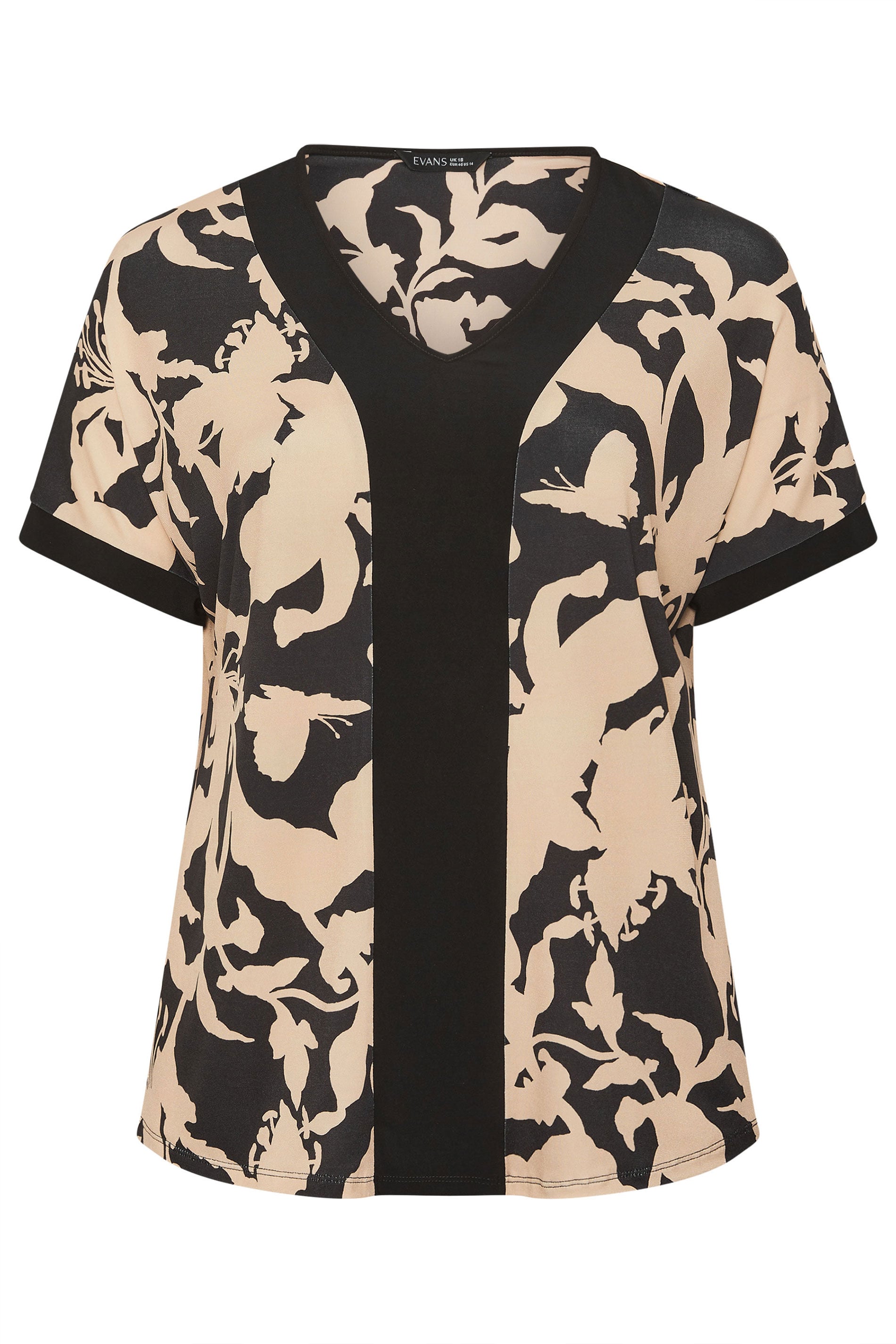 EVANS Plus Size Natural Floral Jersey Top | Evans 5