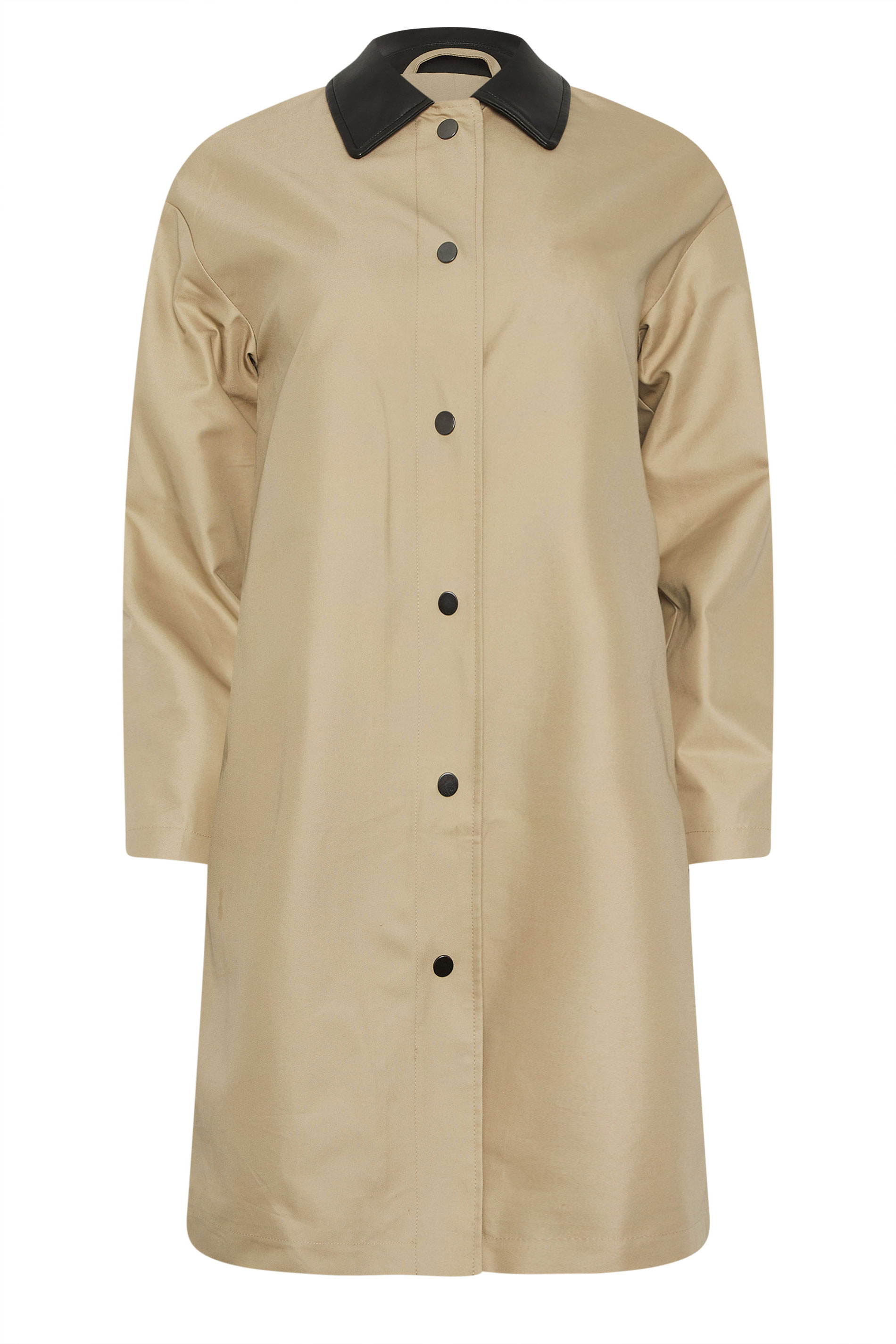 PixieGirl Petite Women's Stone Brown Contrast Collar Car Coat | PixieGirl 5