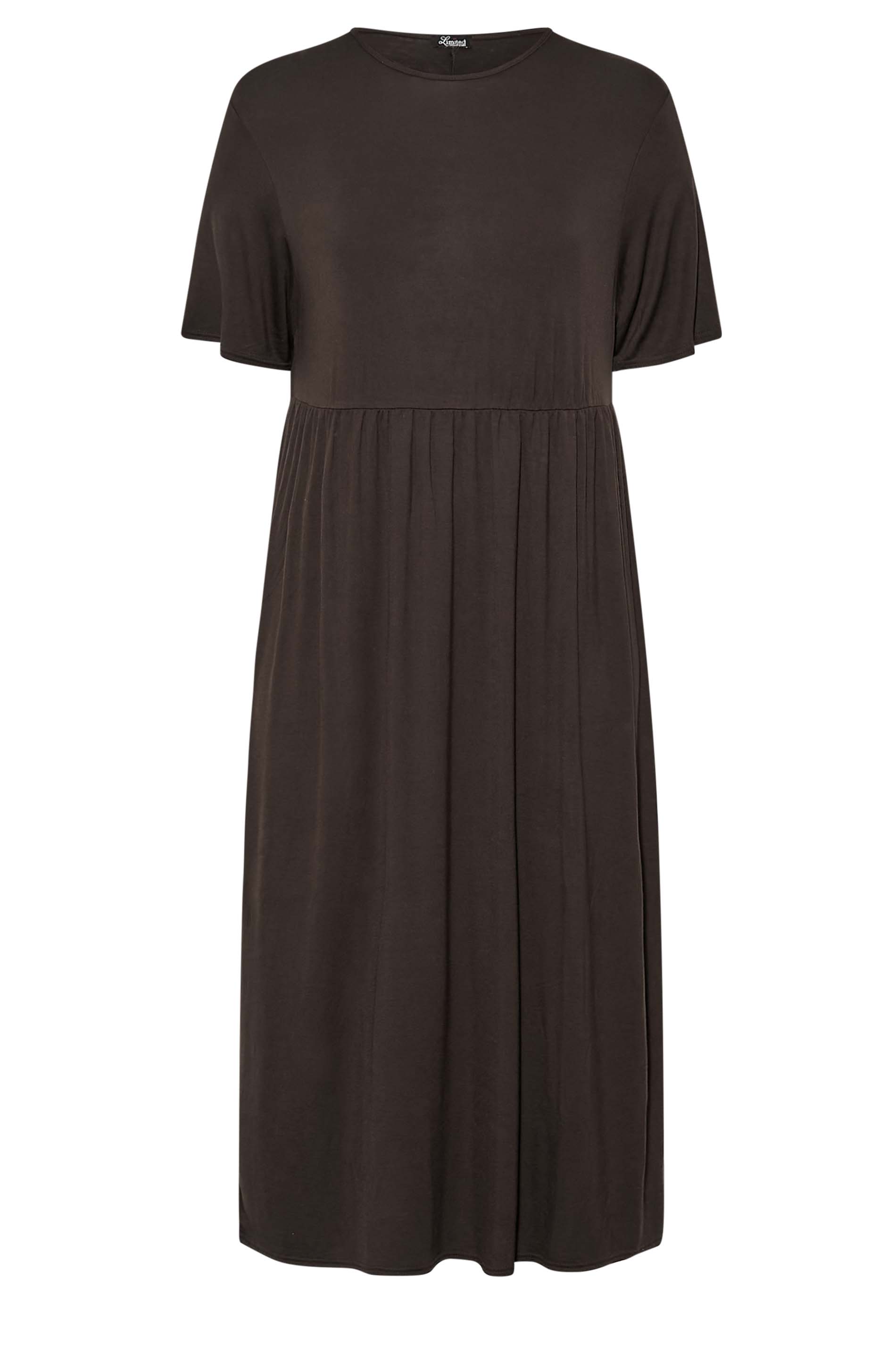 LIMITED COLLECTION Plus Size Chocolate Brown Throw On Maxi Dress ...