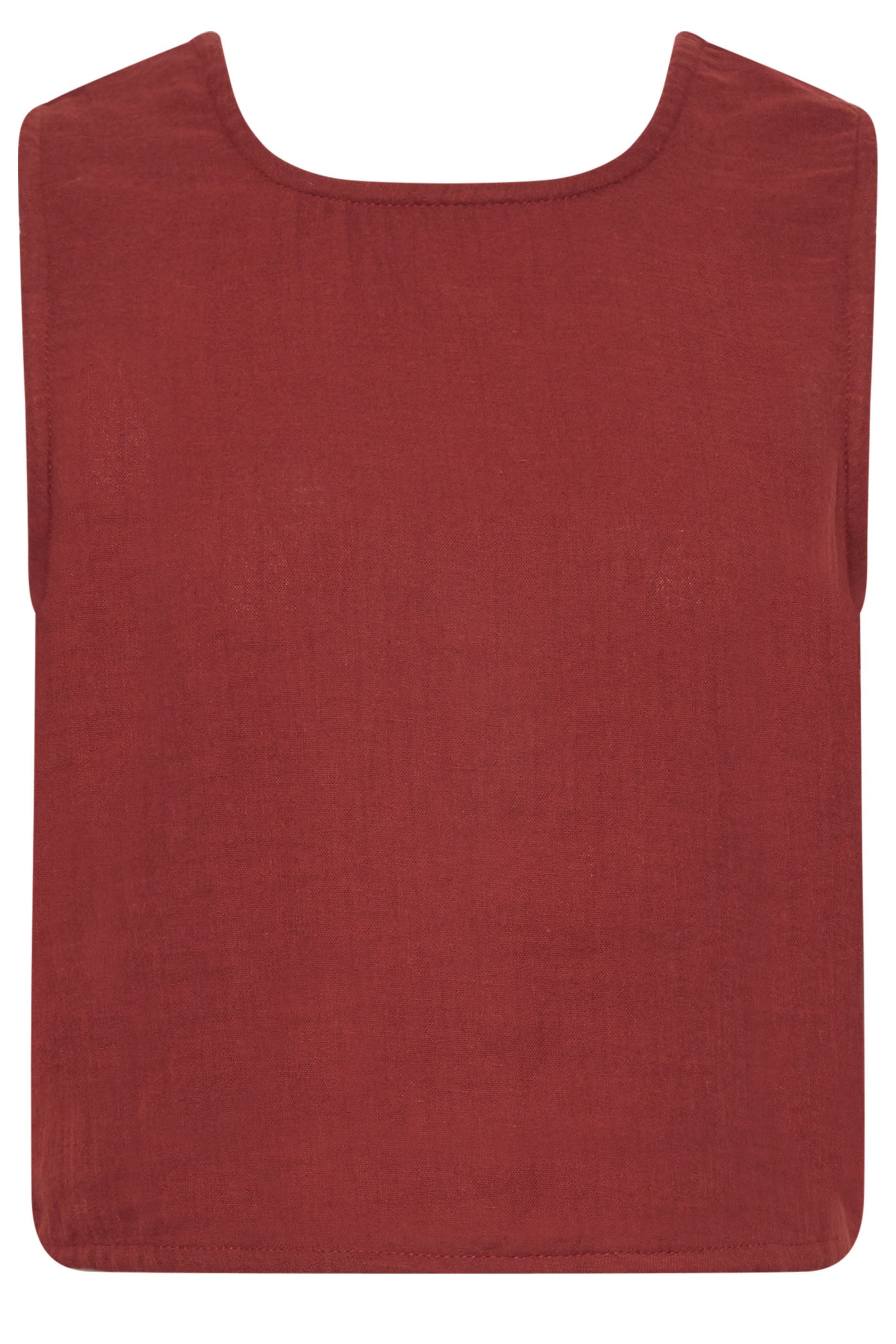 PixieGirl Petite Women's Brick Red Cotton Cheesecloth Top | PixieGirl 5