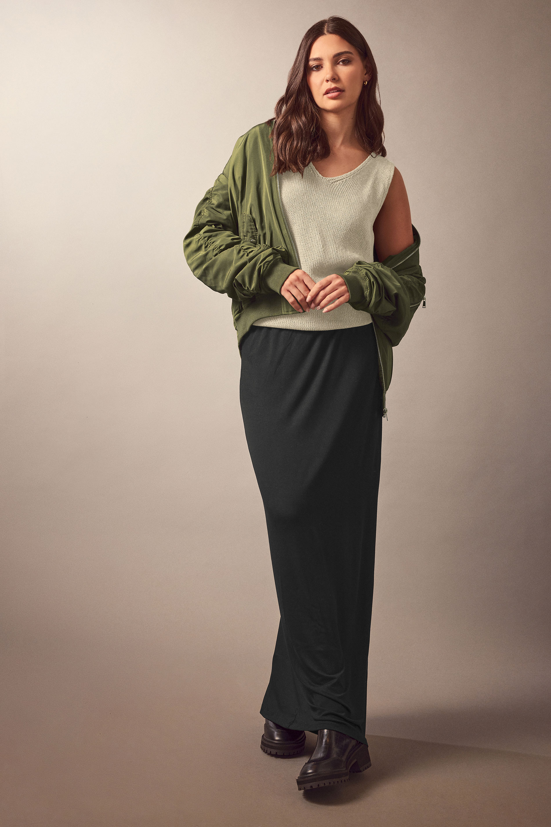 LTS Tall Women's Khaki Green Bomber Jacket | Long Tall Sally 1