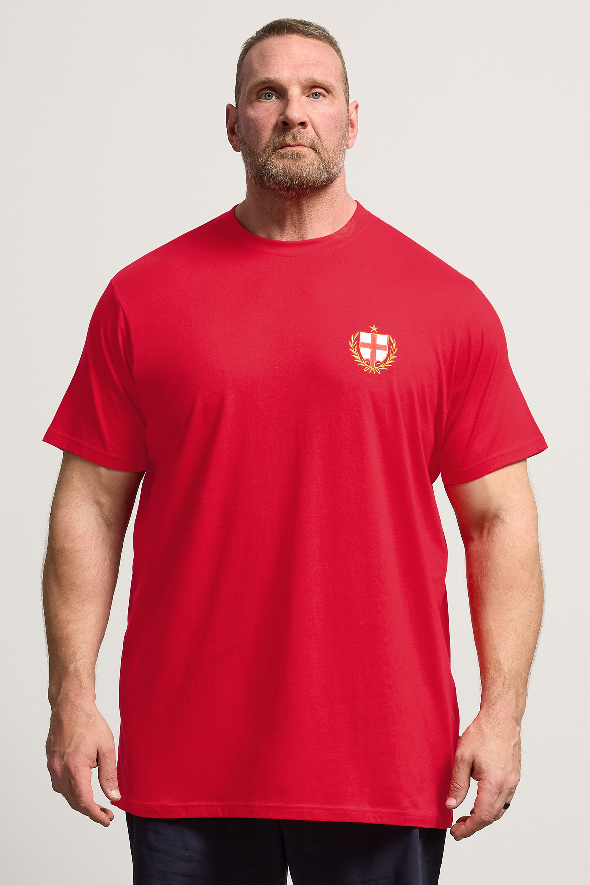 BadRhino Big & Tall Red Extra Long England Crest T-Shirt | BadRhino 3
