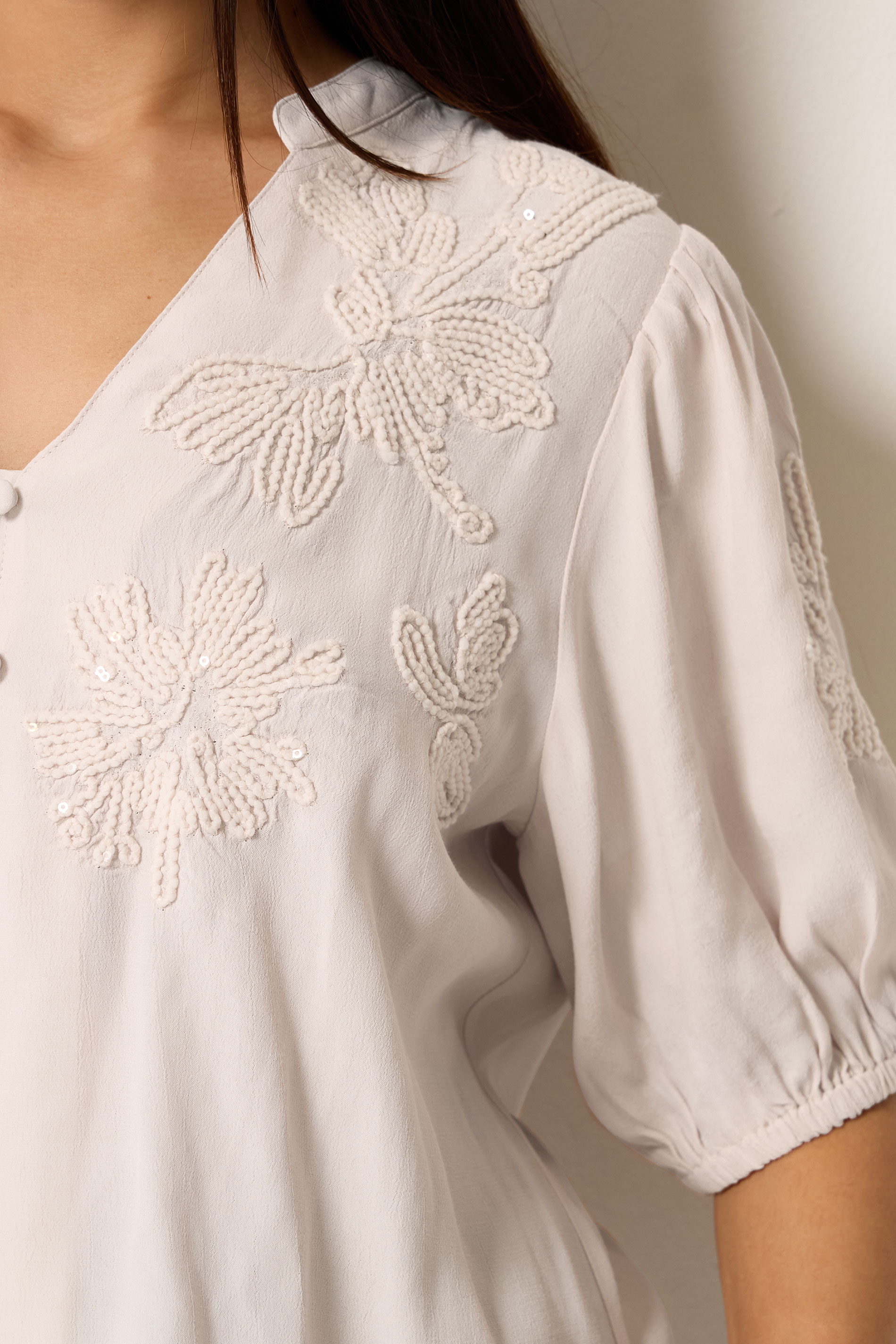 M&Co Petite Light Pink Sequin Embellished Blouse | M&Co 4