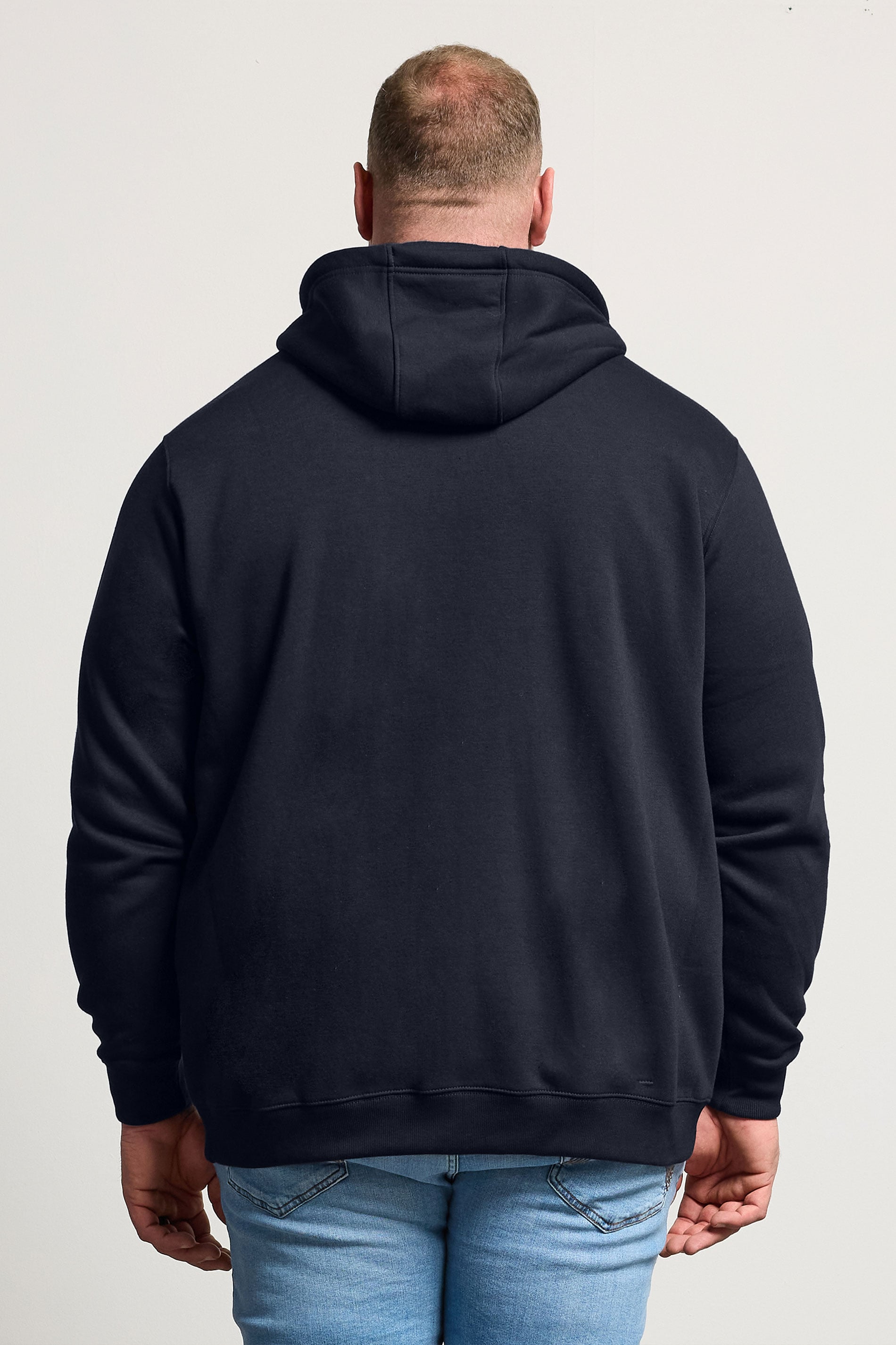 BadRhino Big & Tall Navy Blue Zip Through Hoodie | BadRhino  2