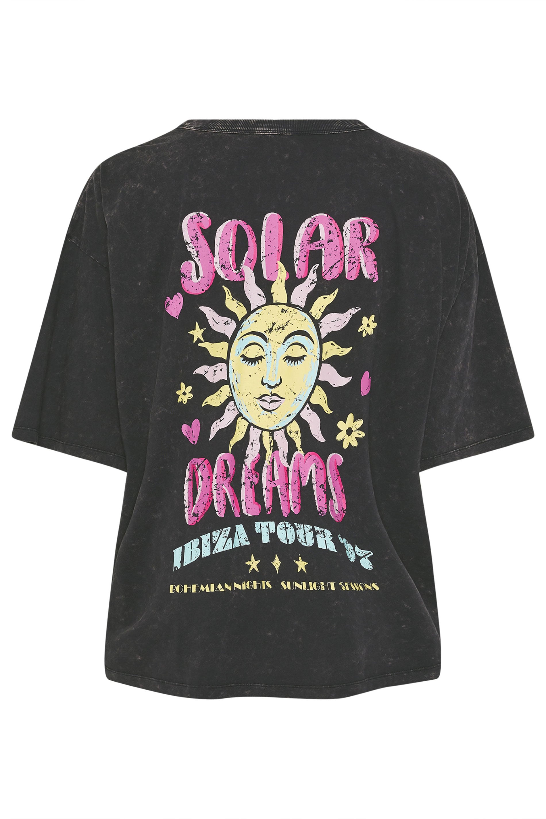 YOURS Plus Size Grey Acid Wash 'Solar Dreams' T-Shirt | Yours Clothing 7