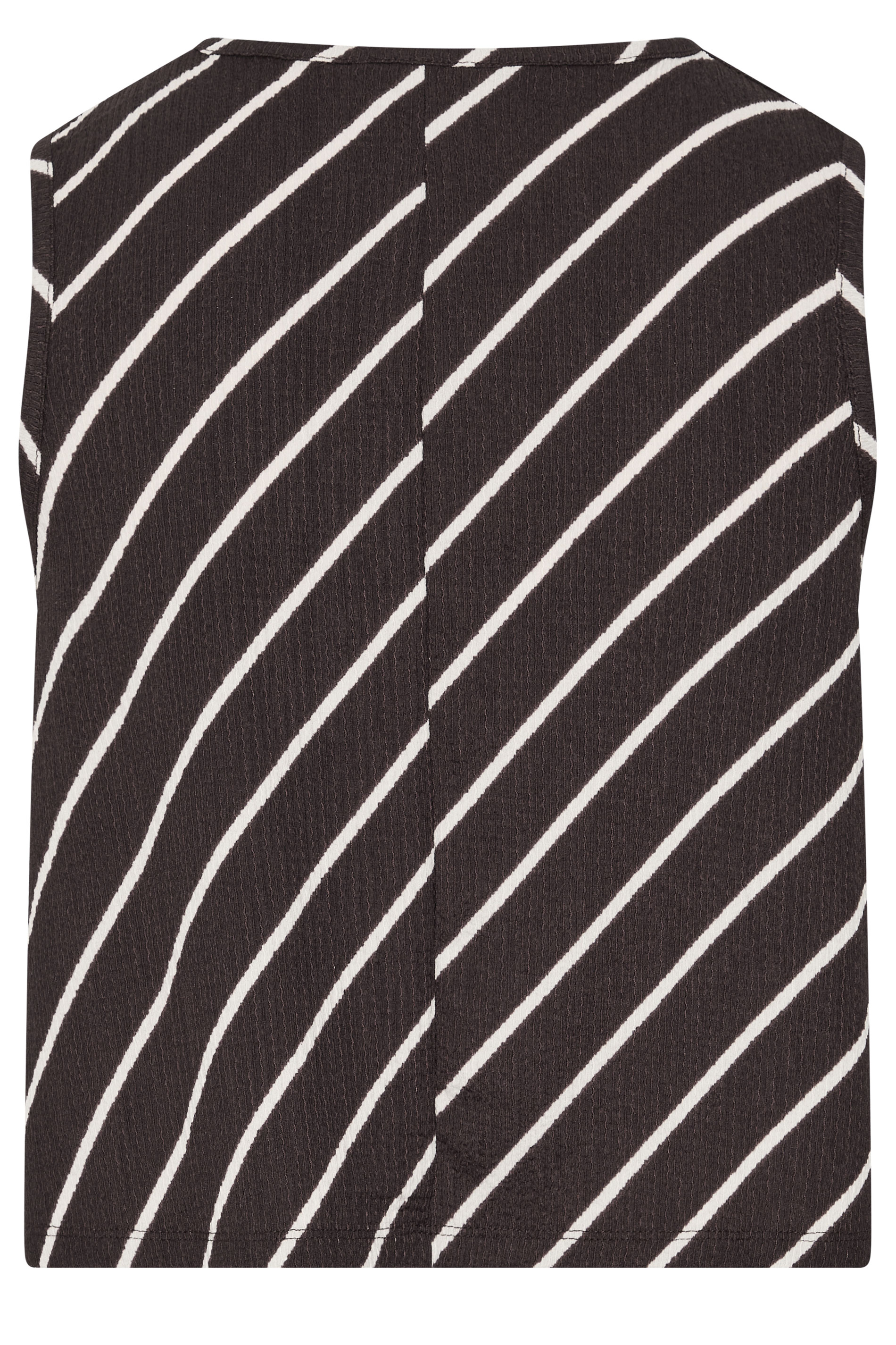 YOURS Plus Size Chocolate Brown Stripe Vest Top | Yours Clothing 2