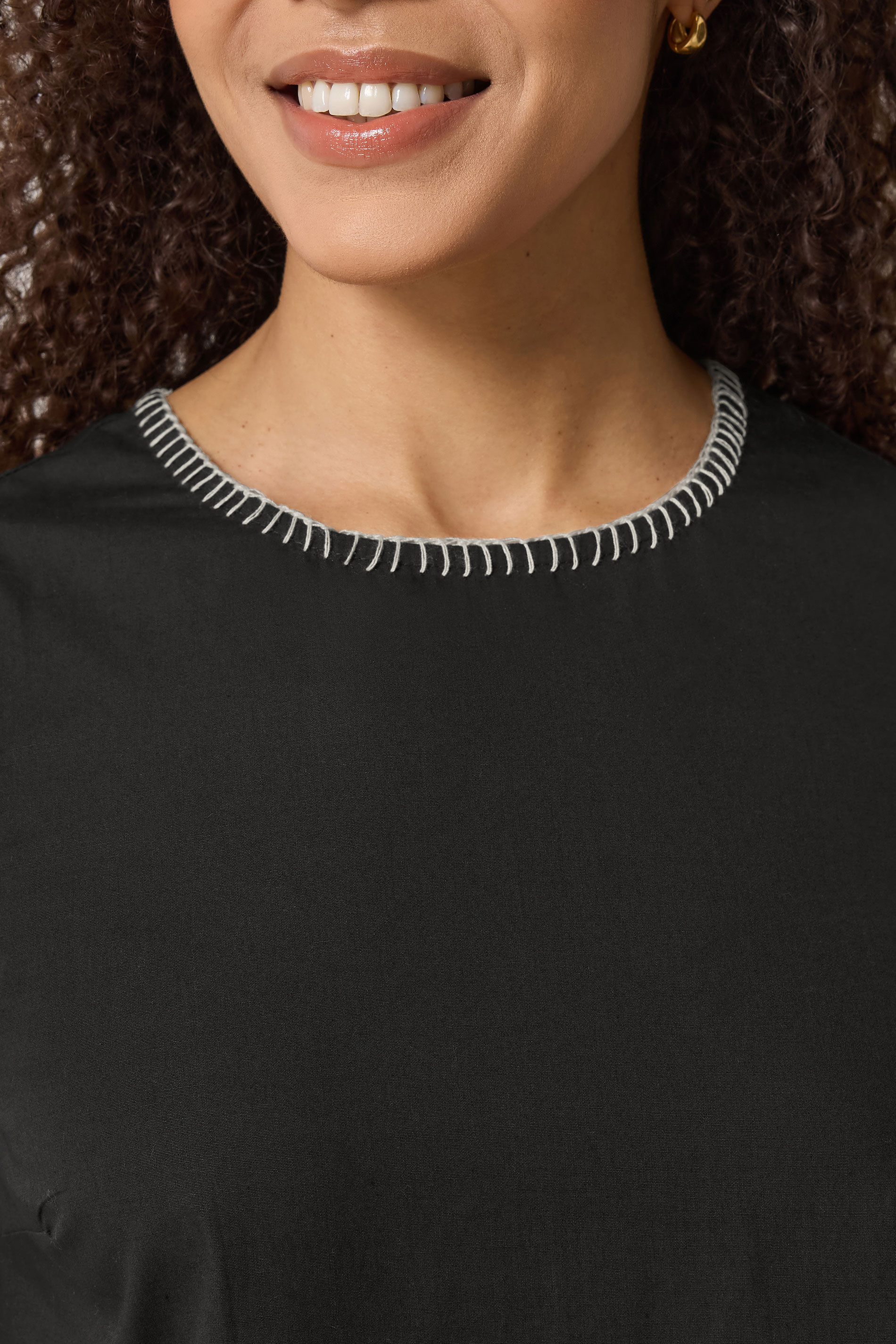 M&Co Black Contrast Trim Cotton Shift Dress | M&Co 5