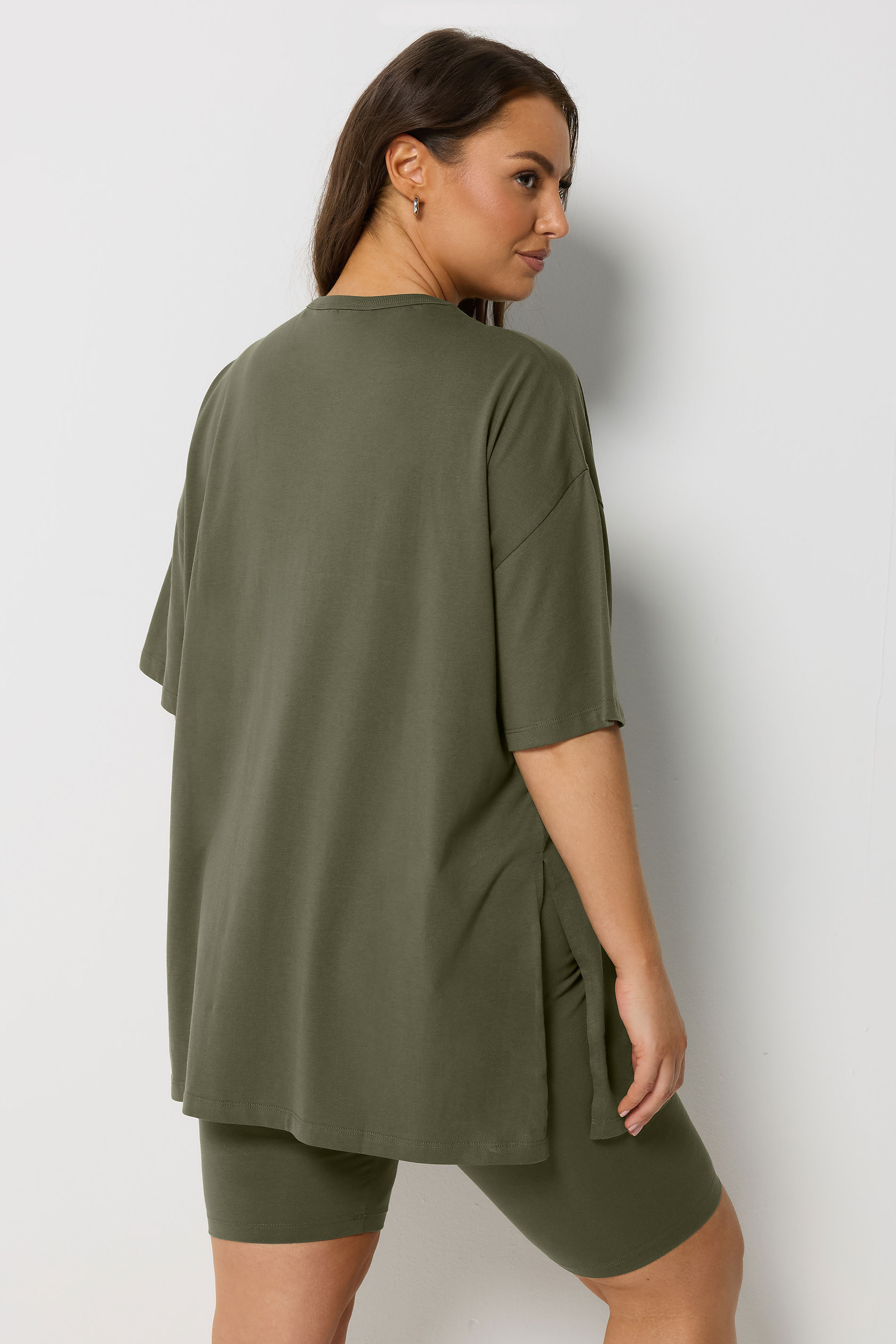 YOURS Plus Size Khaki Green Shorts | Yours Clothing 2