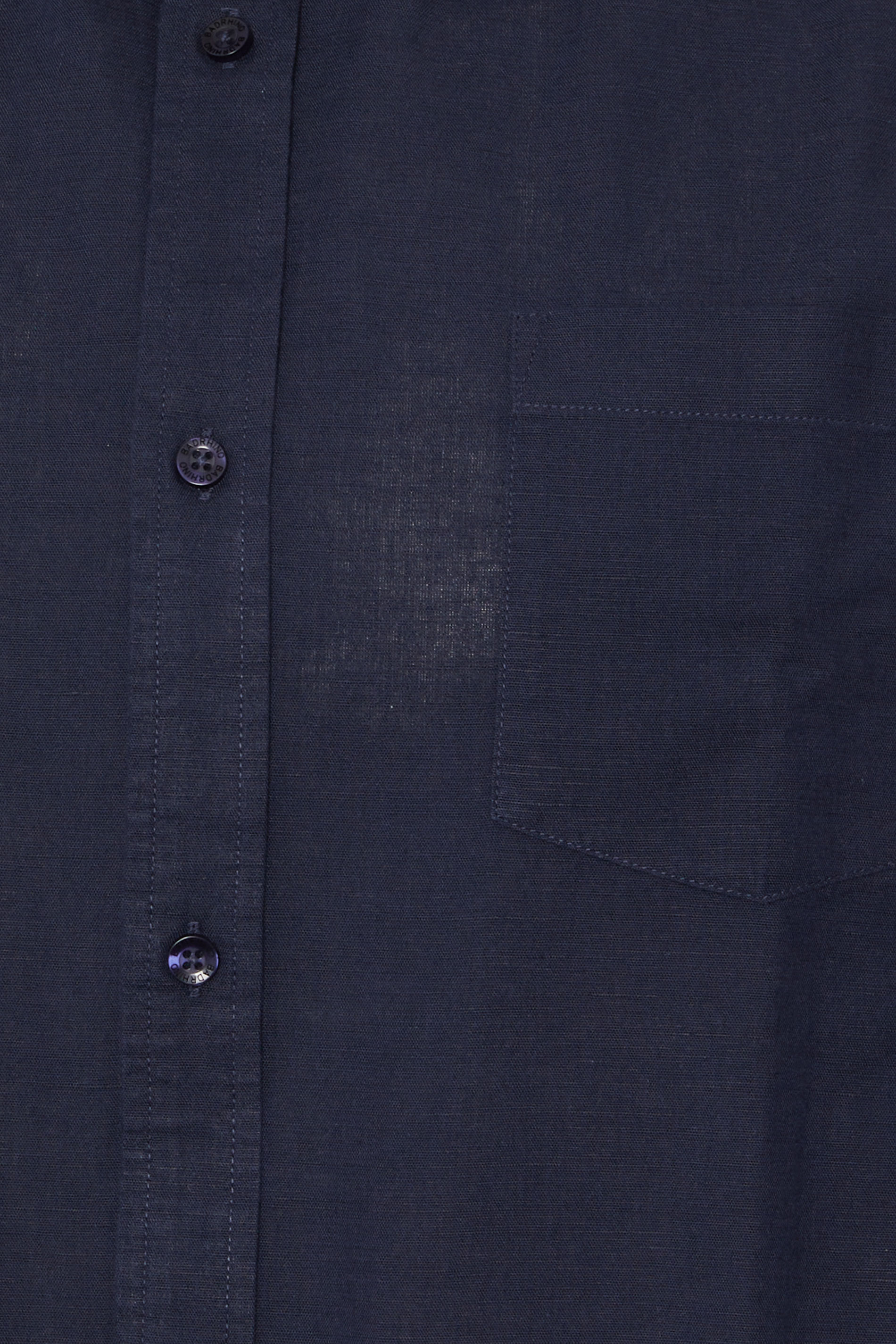 BadRhino Big & Tall Navy Blue Long Sleeve Linen Blend Shirt | BadRhino 7