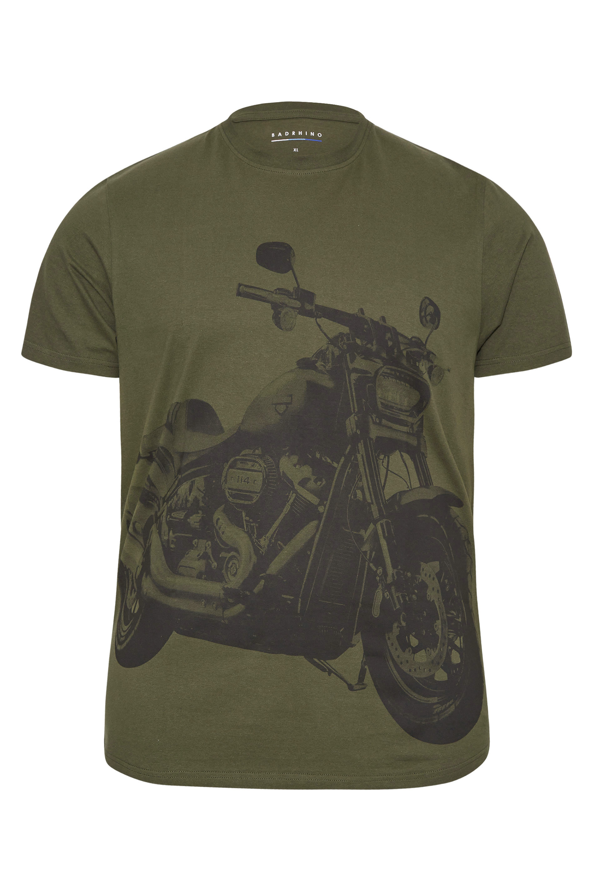 BadRhino Big & Tall Khaki Green Motorbike Print T-Shirt_X.jpg