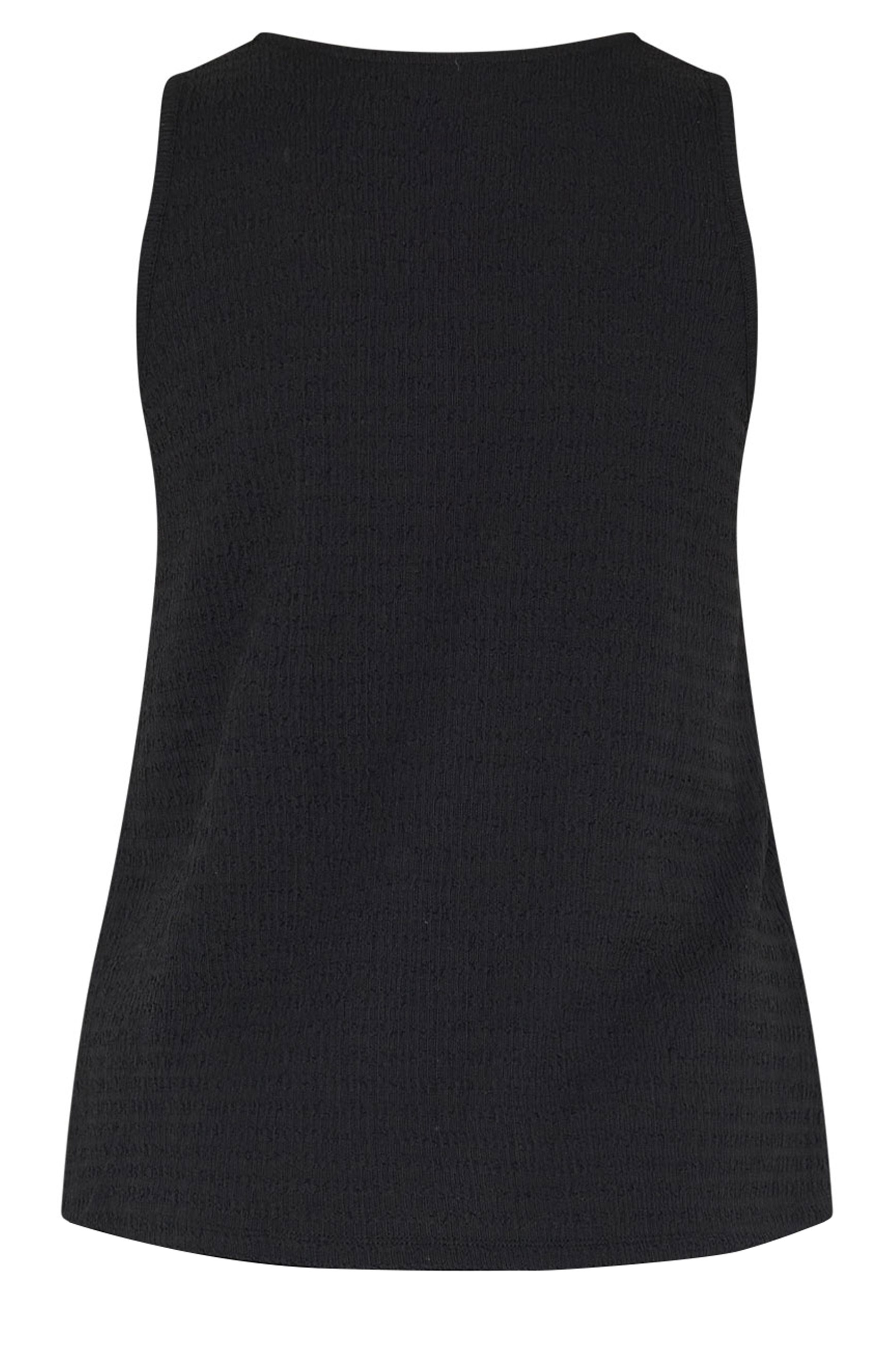 YOURS Plus Size Black Textured Button Through Waistcoat | Yours Clothing 6