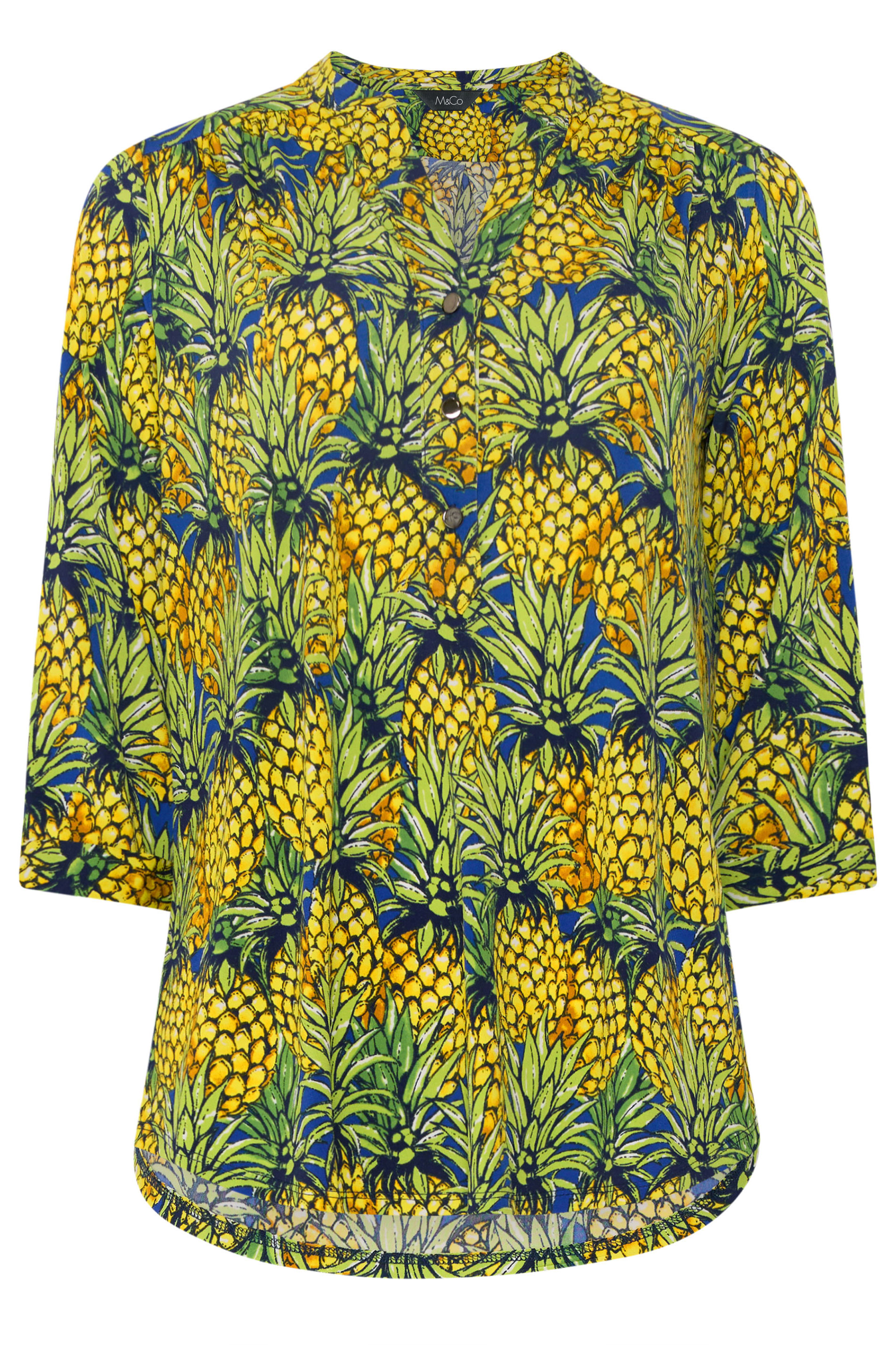 M&Co Navy Pineapple Half Placket Shirt 5