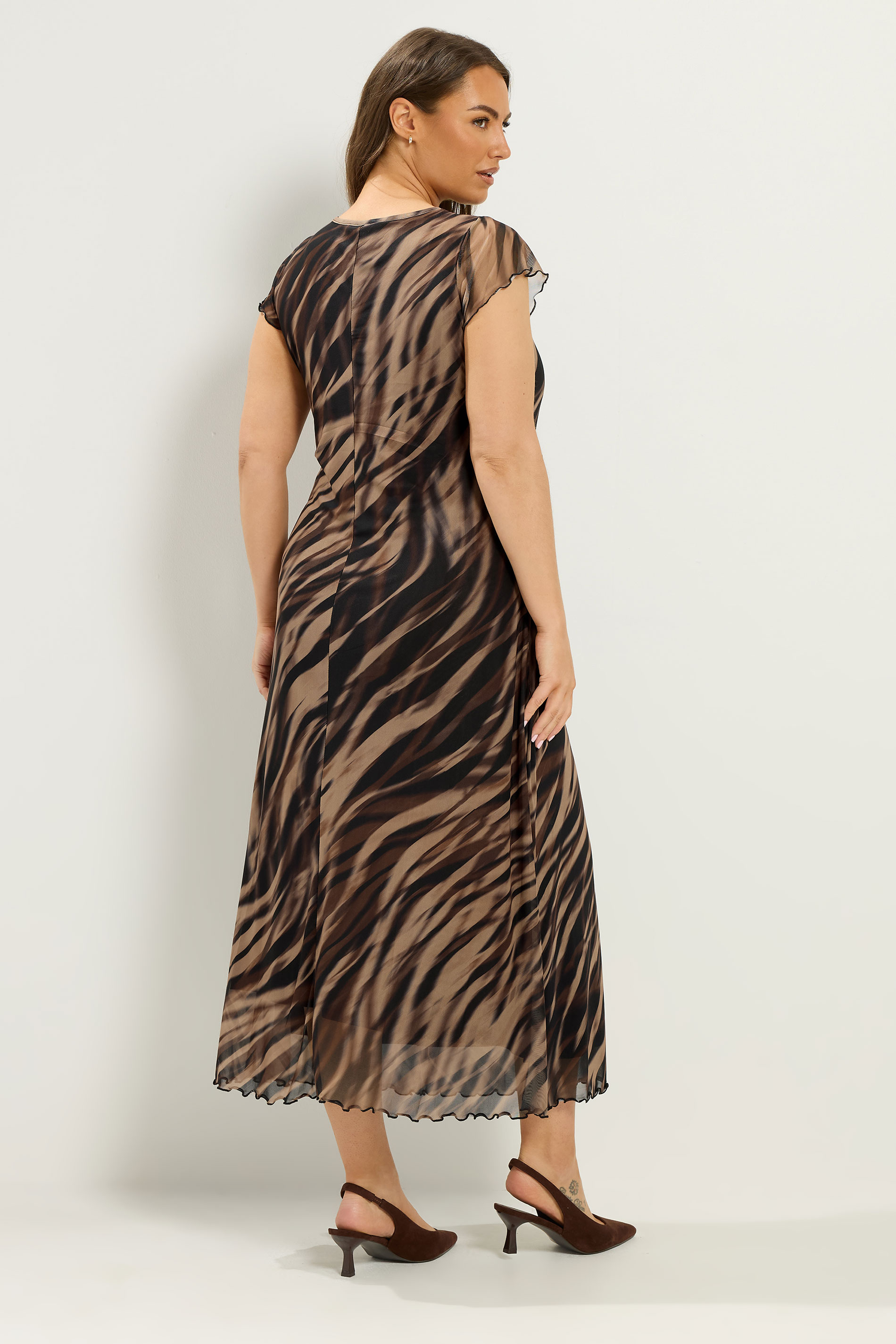 YOURS Plus Size Brown Zebra Print Maxi Dress | Yours Clothing 2