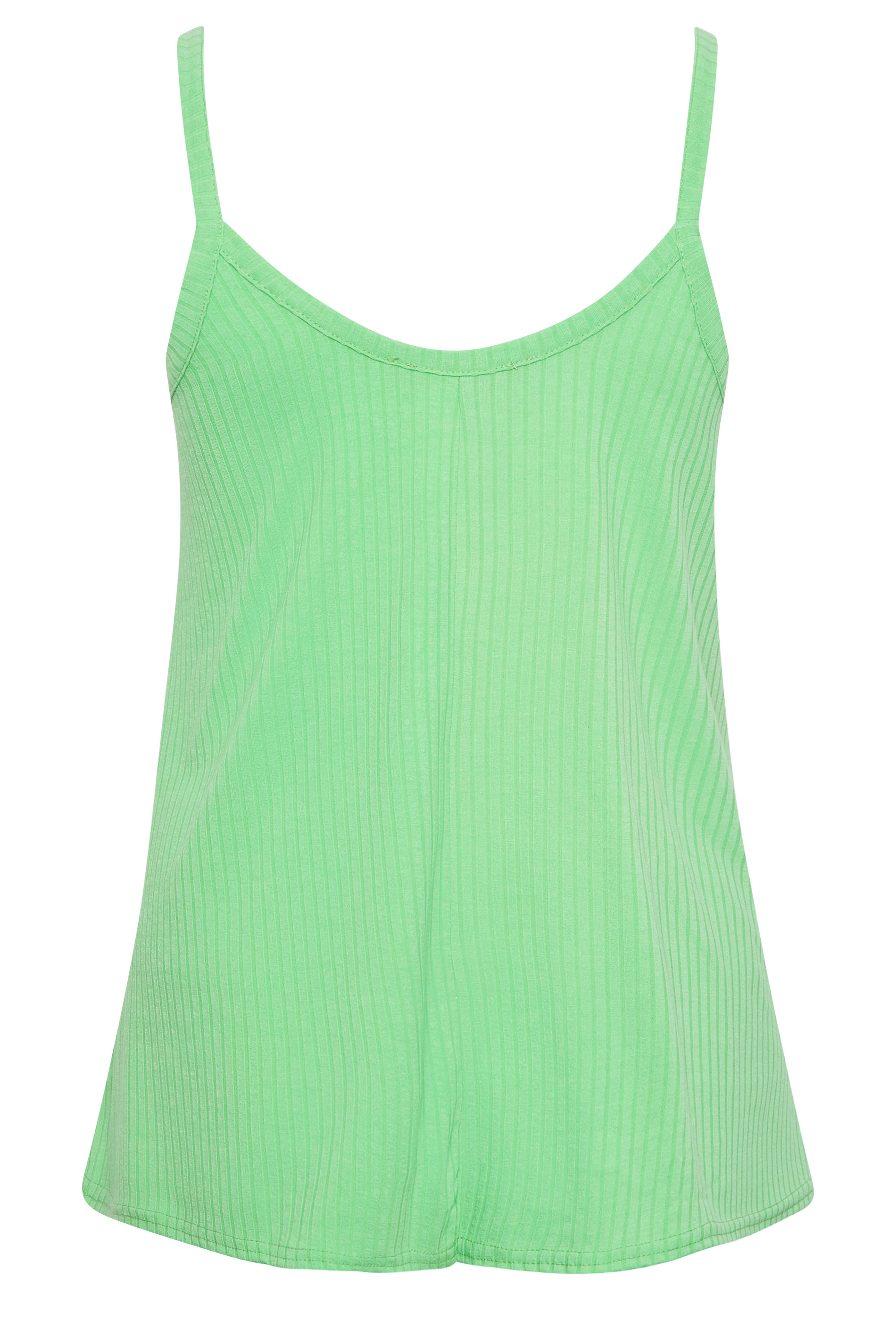 LIMITED COLLECTION Plus Size Green Ribbed Button Cami Vest Top | Yours ...