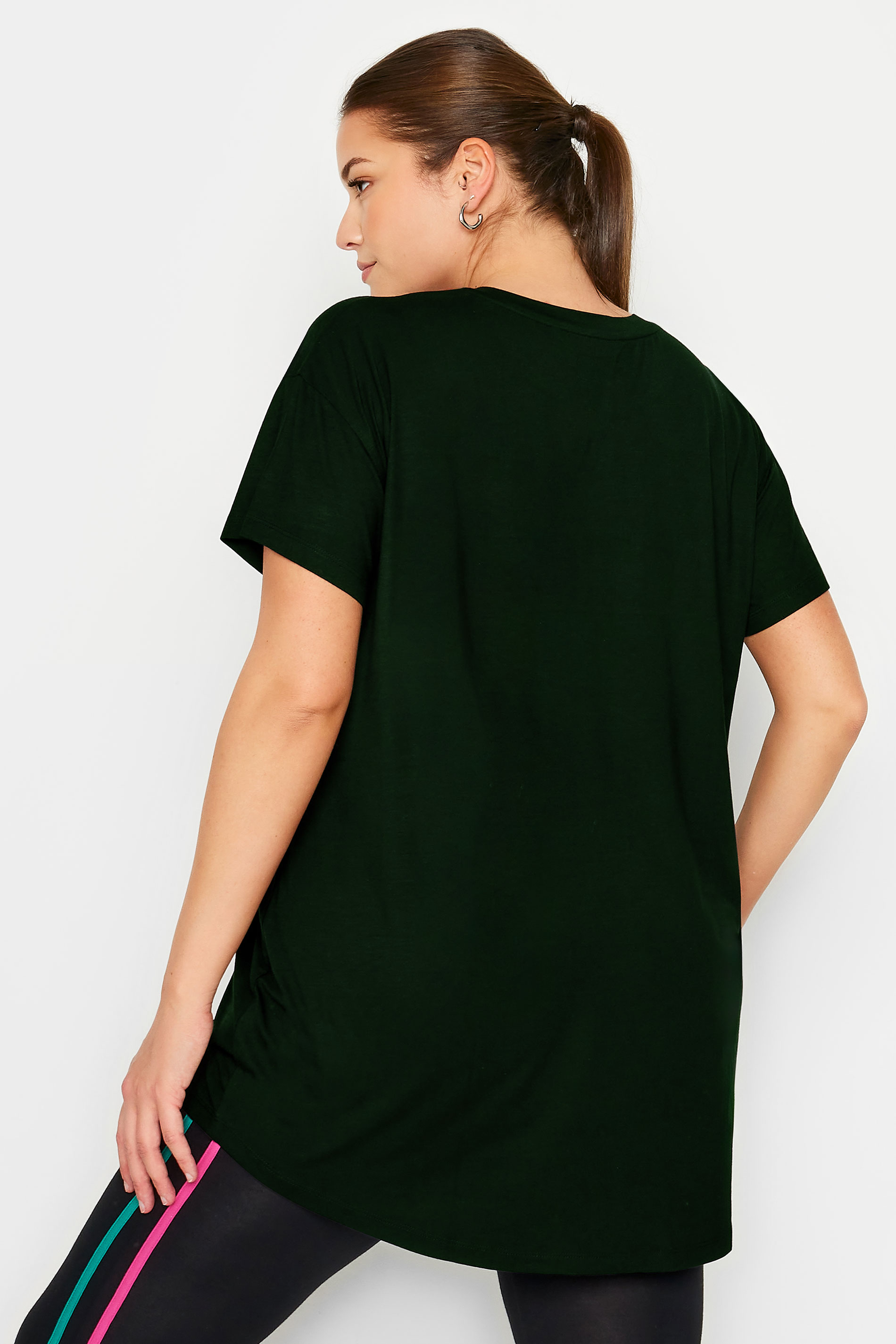 YOURS ACTIVE Plus Size Black 'Vaguely Active' Top | Yours Clothing 3