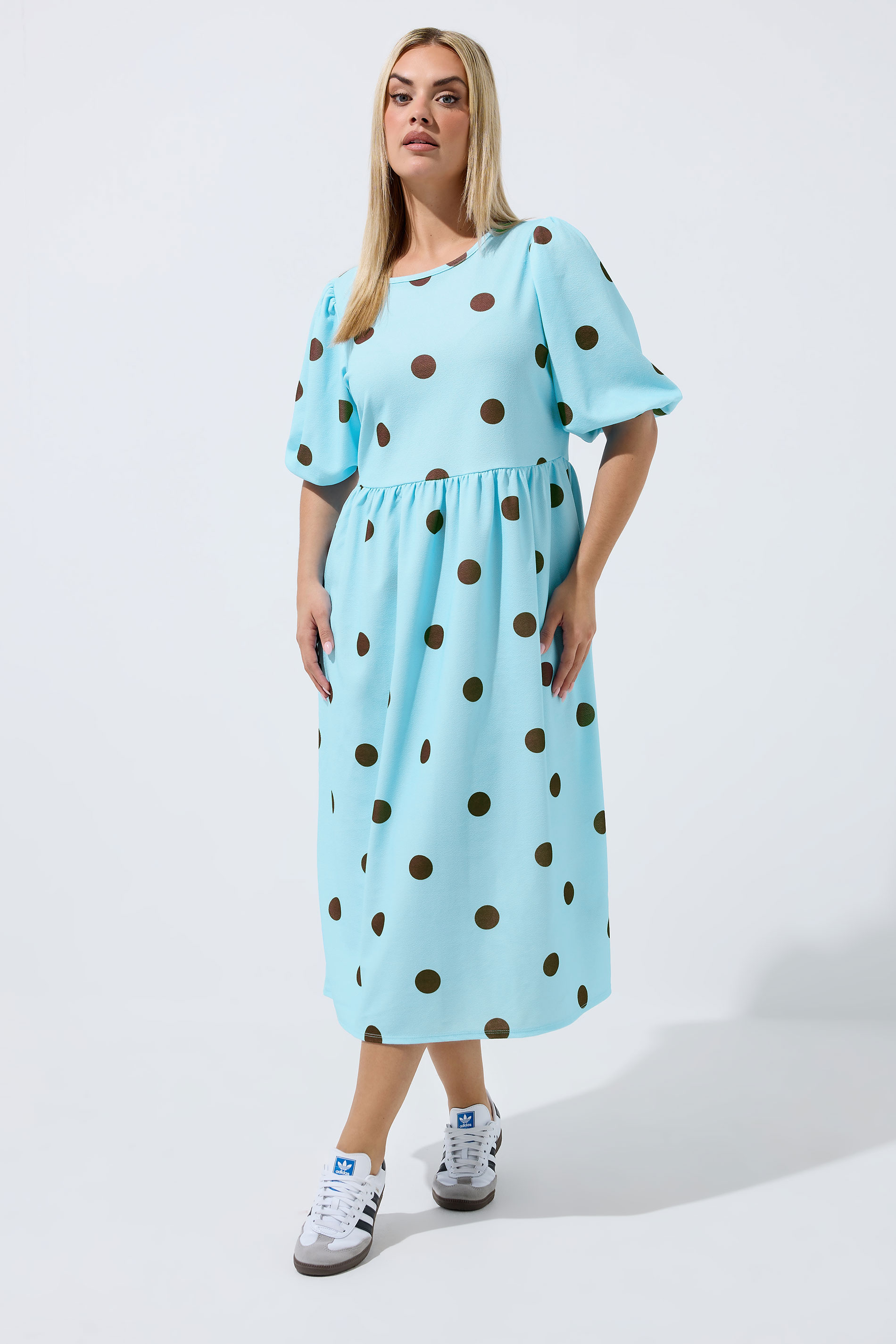 LIMITED COLLECTION Plus Size Blue Polka Dot Dress | Yours Clothing 3