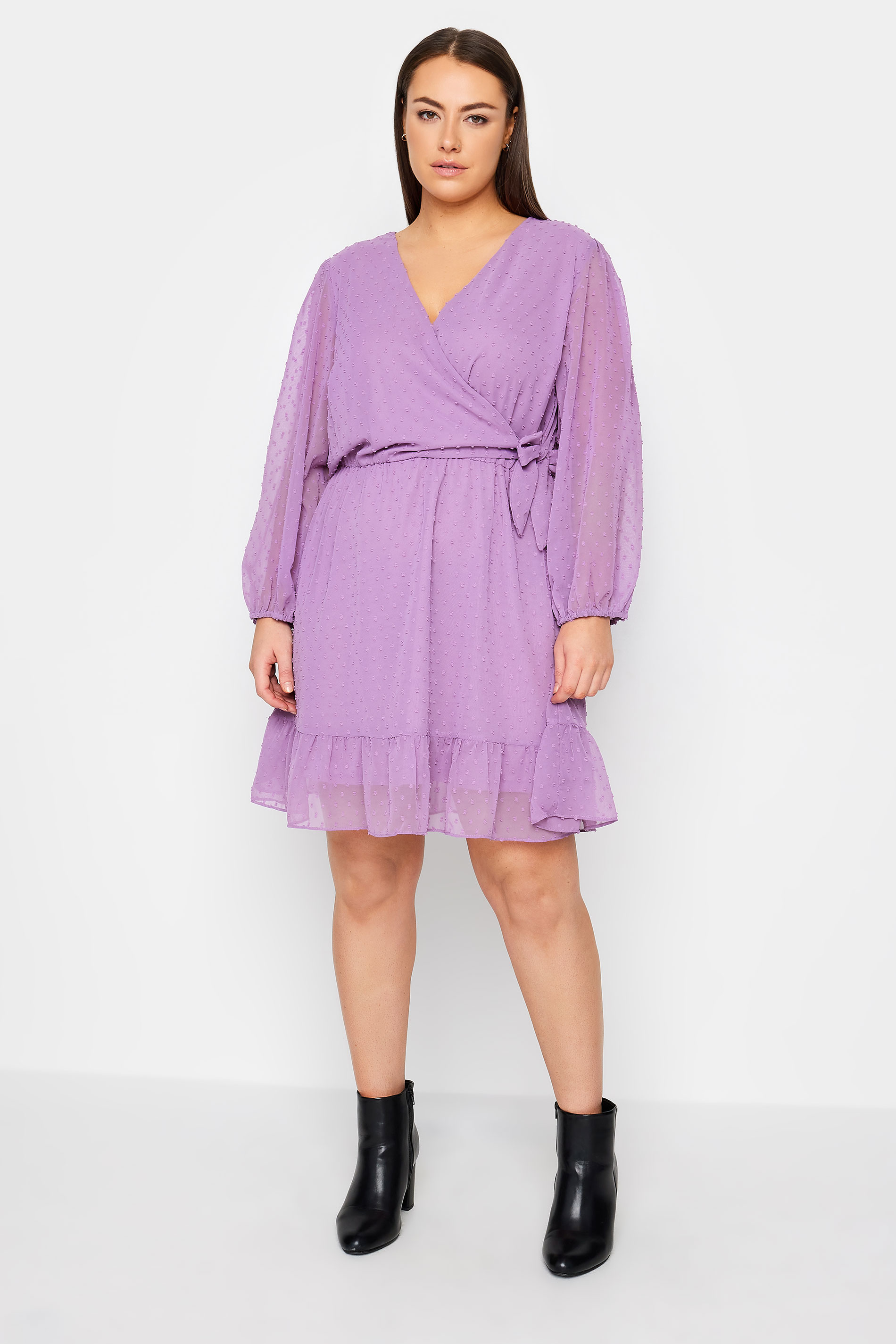 Evans Purple Wrap Mini Dress 1