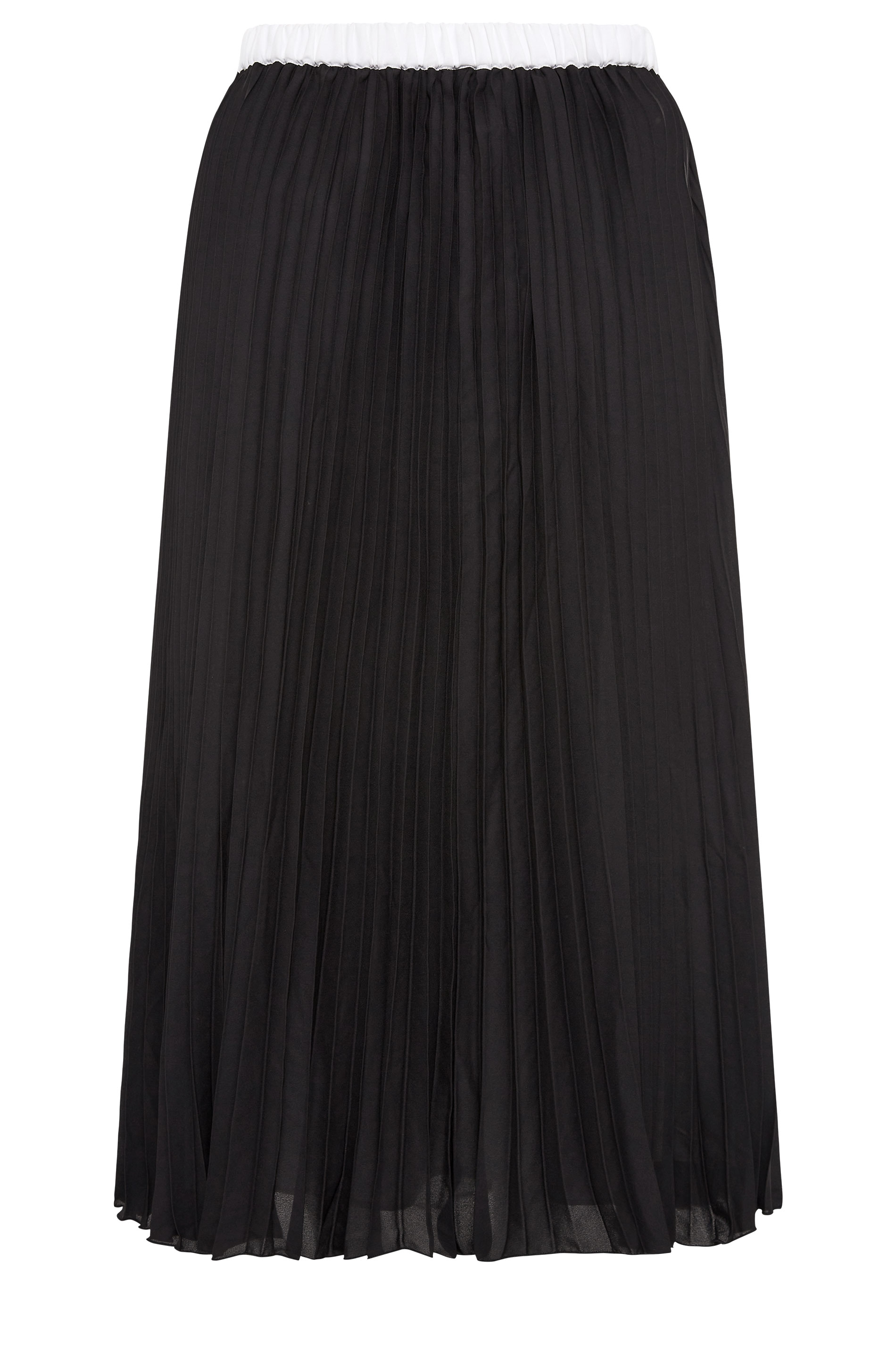 YOURS LONDON Curve Plus Size Black Colour Block Pleated Maxi Skirt ...