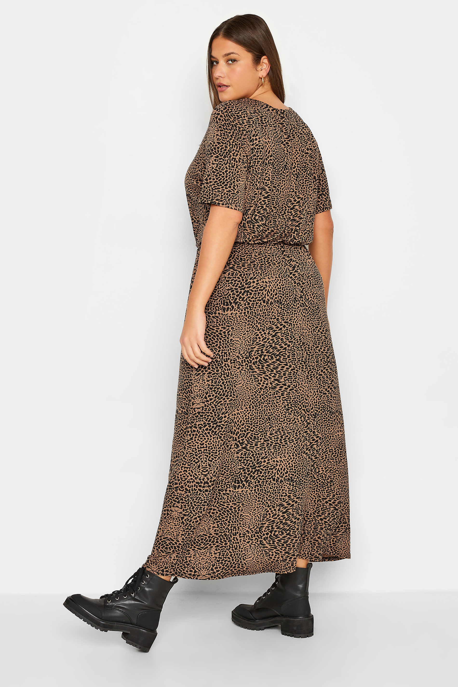 LTS Tall Women's Brown Leopard Print Pocket Midaxi Dress | Long Tall Sally 3