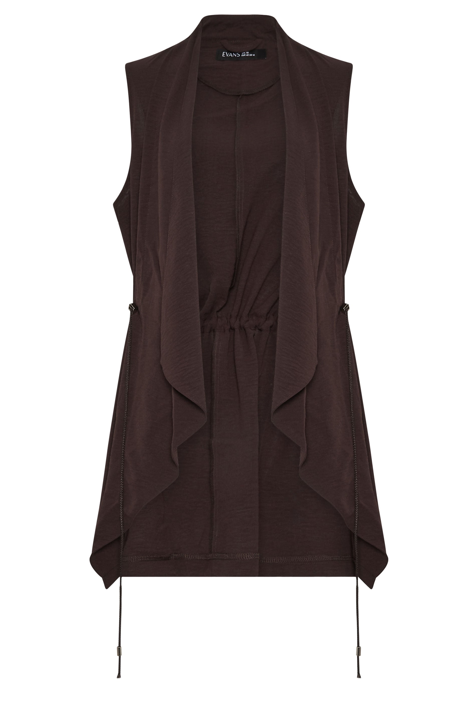 EVANS Plus Size Brown Waterfall Waistcoat | Evans 5