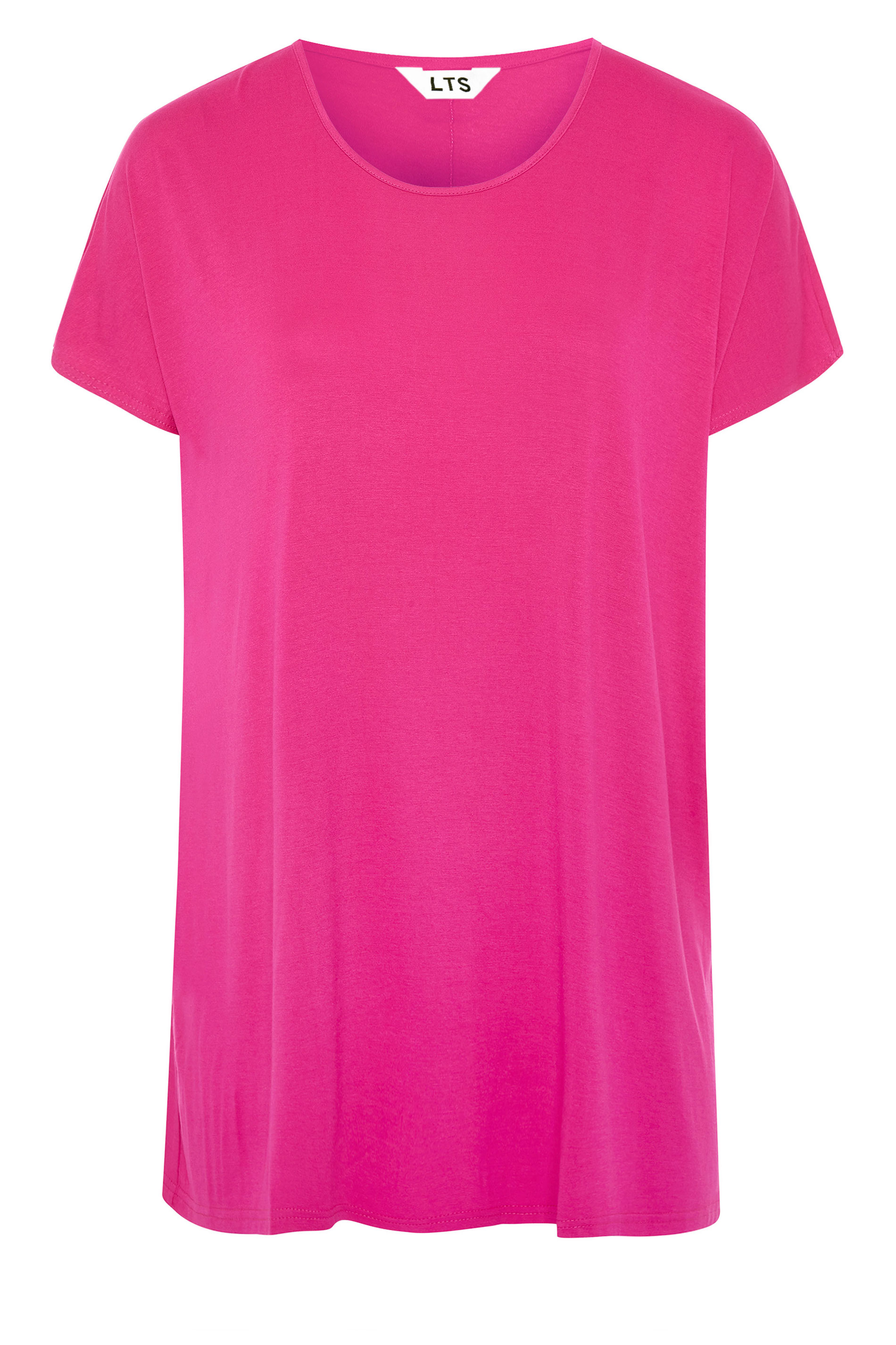 LTS Pink Soft Touch Grown On Sleeve T-Shirt | Long Tall Sally