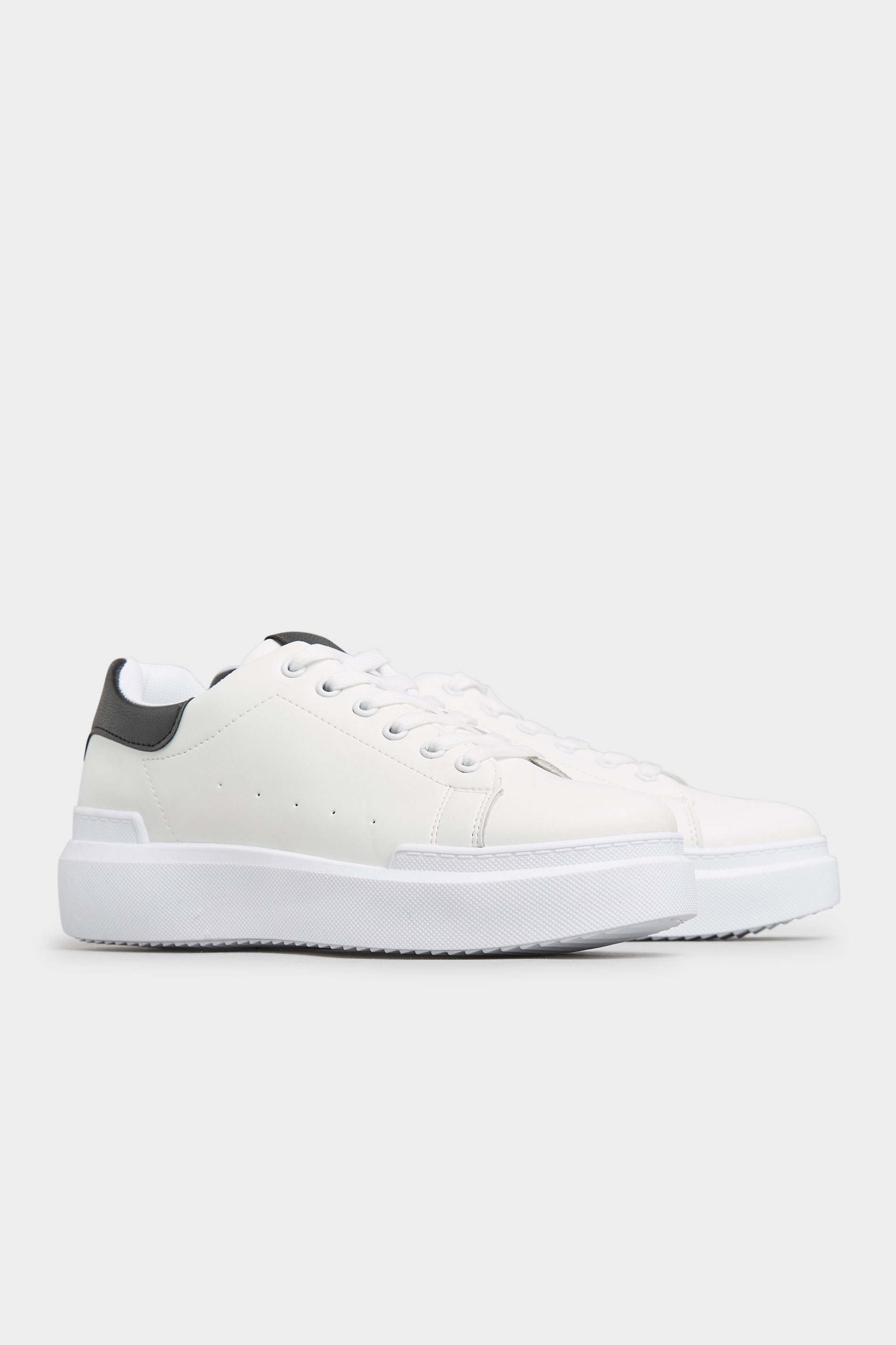 LIMITED COLLECTION White and Black Flatform Trainer In Wide E Fit_B.jpg